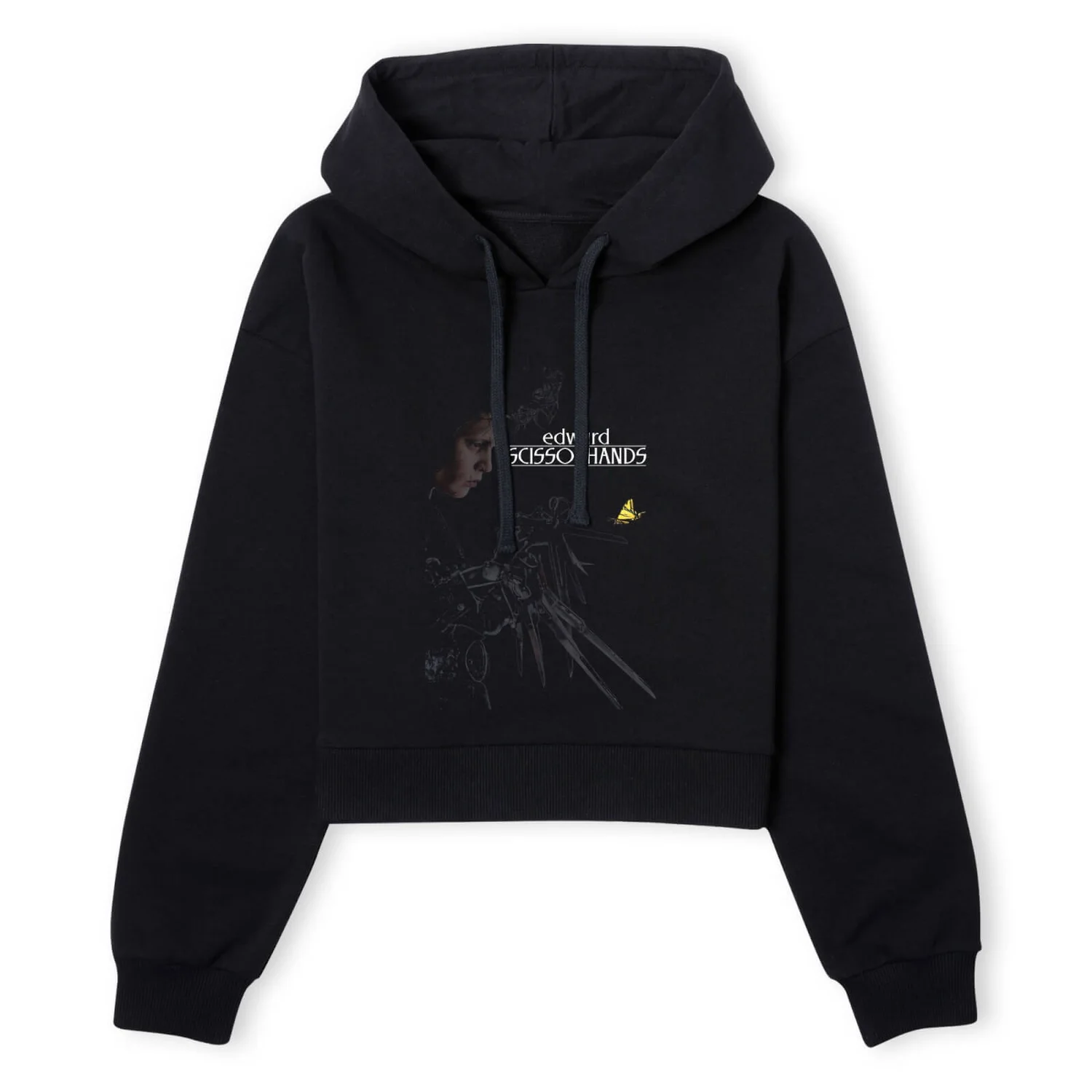 Edward Scissorhands Poster Women's Cropped Hoodie - Black