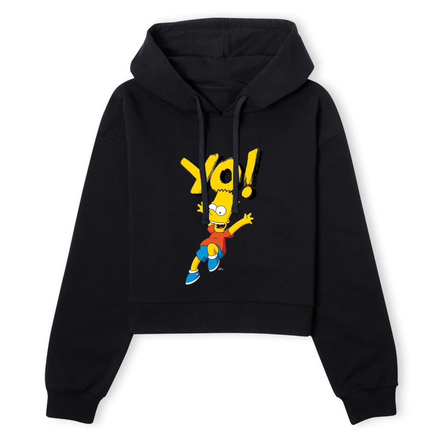 The Simpsons Yo! Bart Women's Cropped Hoodie - Black