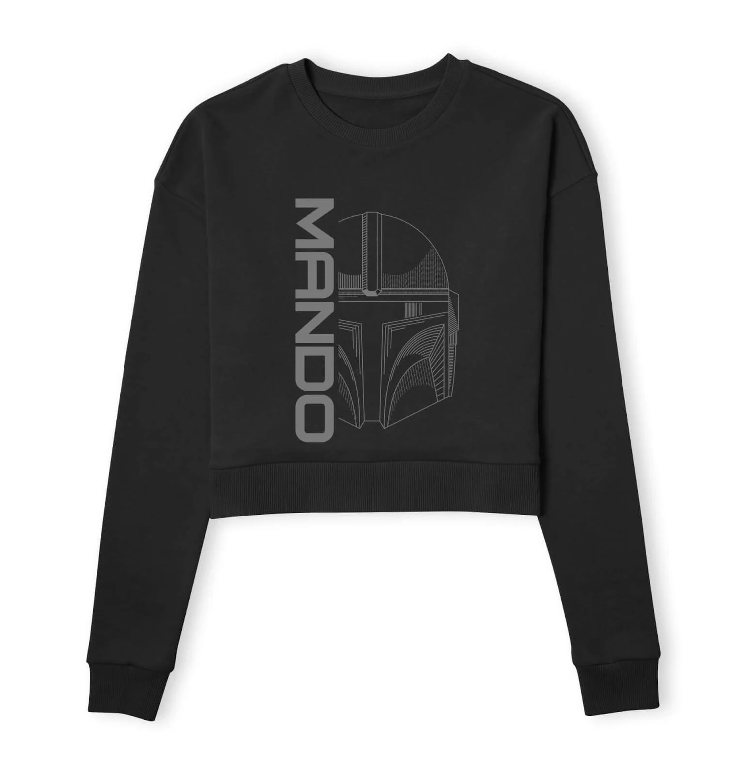 Star Wars The Mandalorian Mando Women's Cropped Sweatshirt - Black
