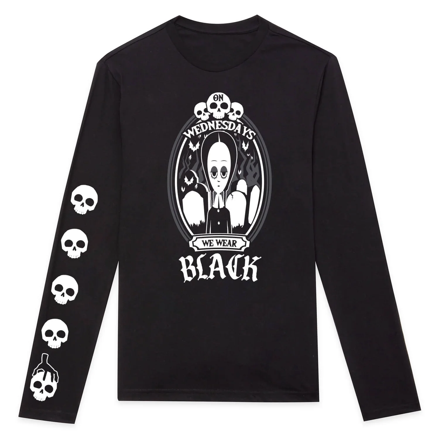 On Wednesdays We Wear Black Long Sleeve T-Shirt - Black
