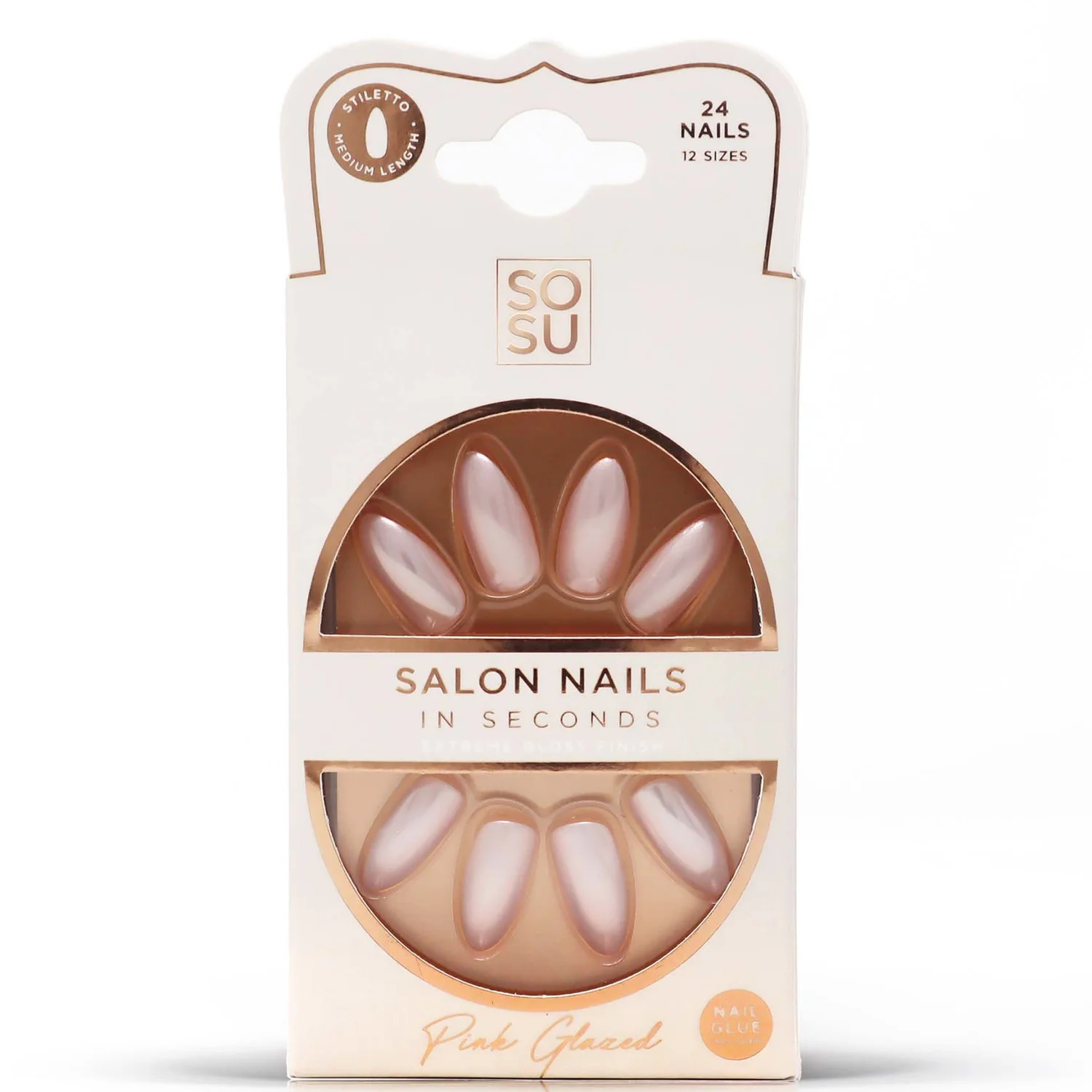 SOSU Cosmetics Glazed False Nails - Pink