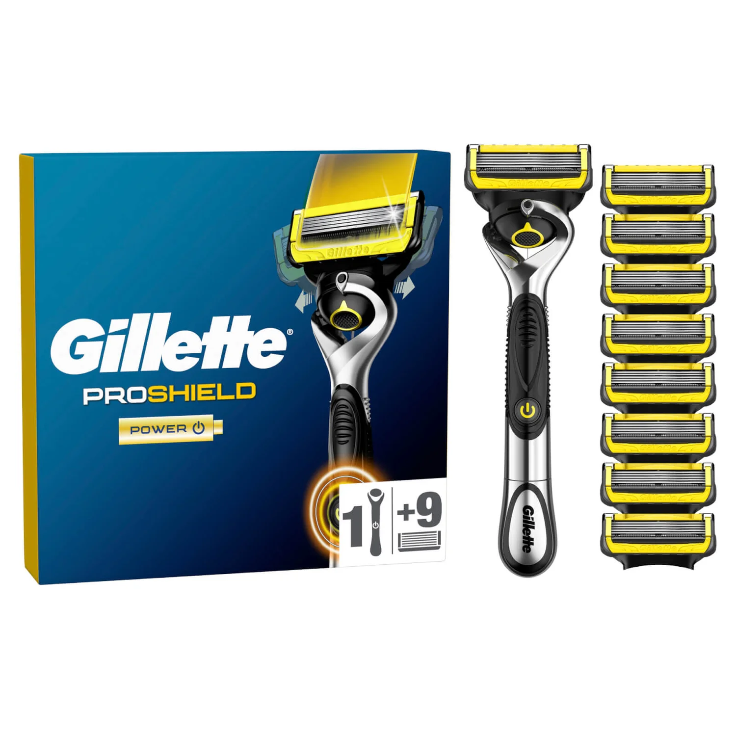 Gillette ProShield Power Value Pack – Handle + 9 Razor Blades