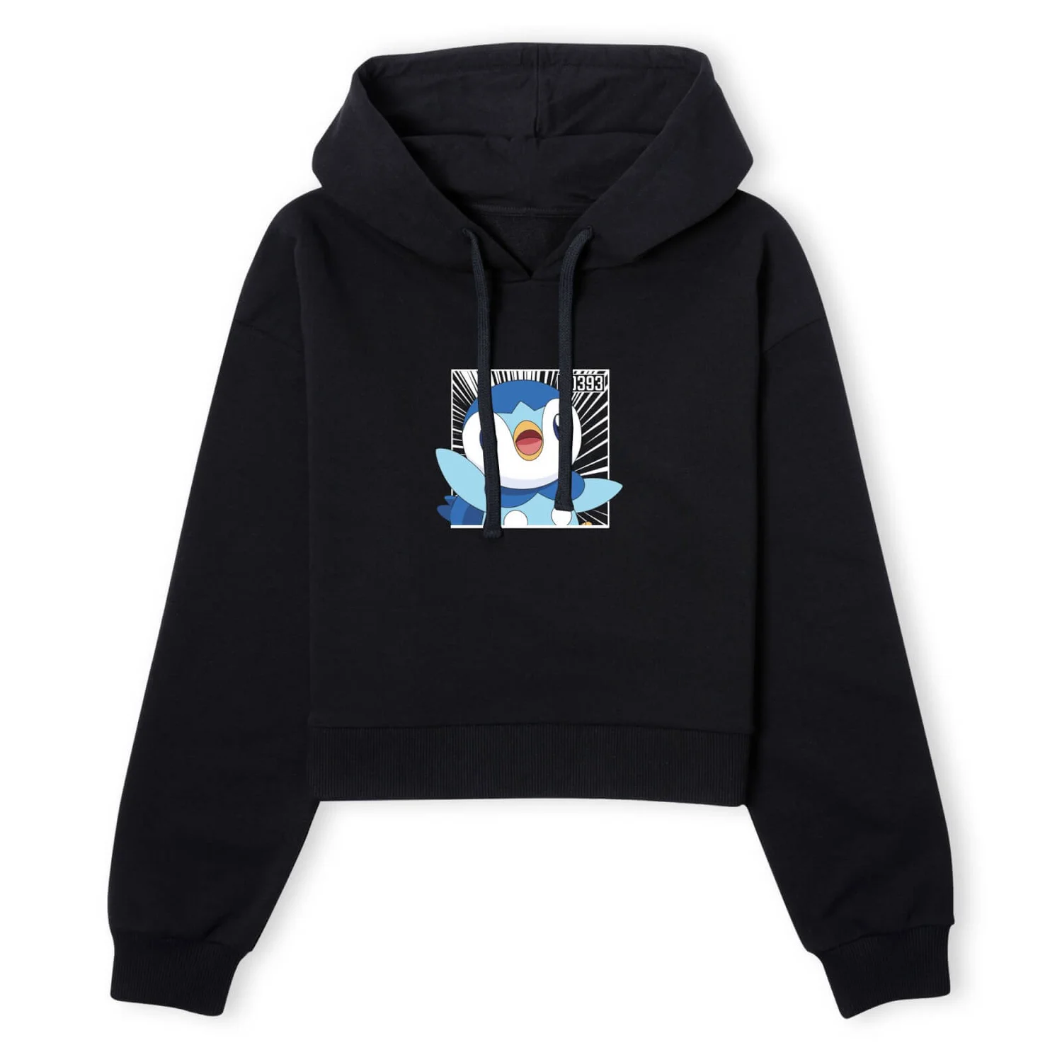 Pokemon Piplup Women's Cropped Hoodie - Black