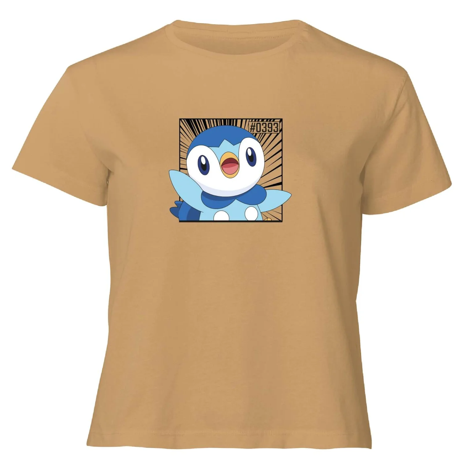 Pokemon Piplup Women's Cropped T-Shirt - Tan
