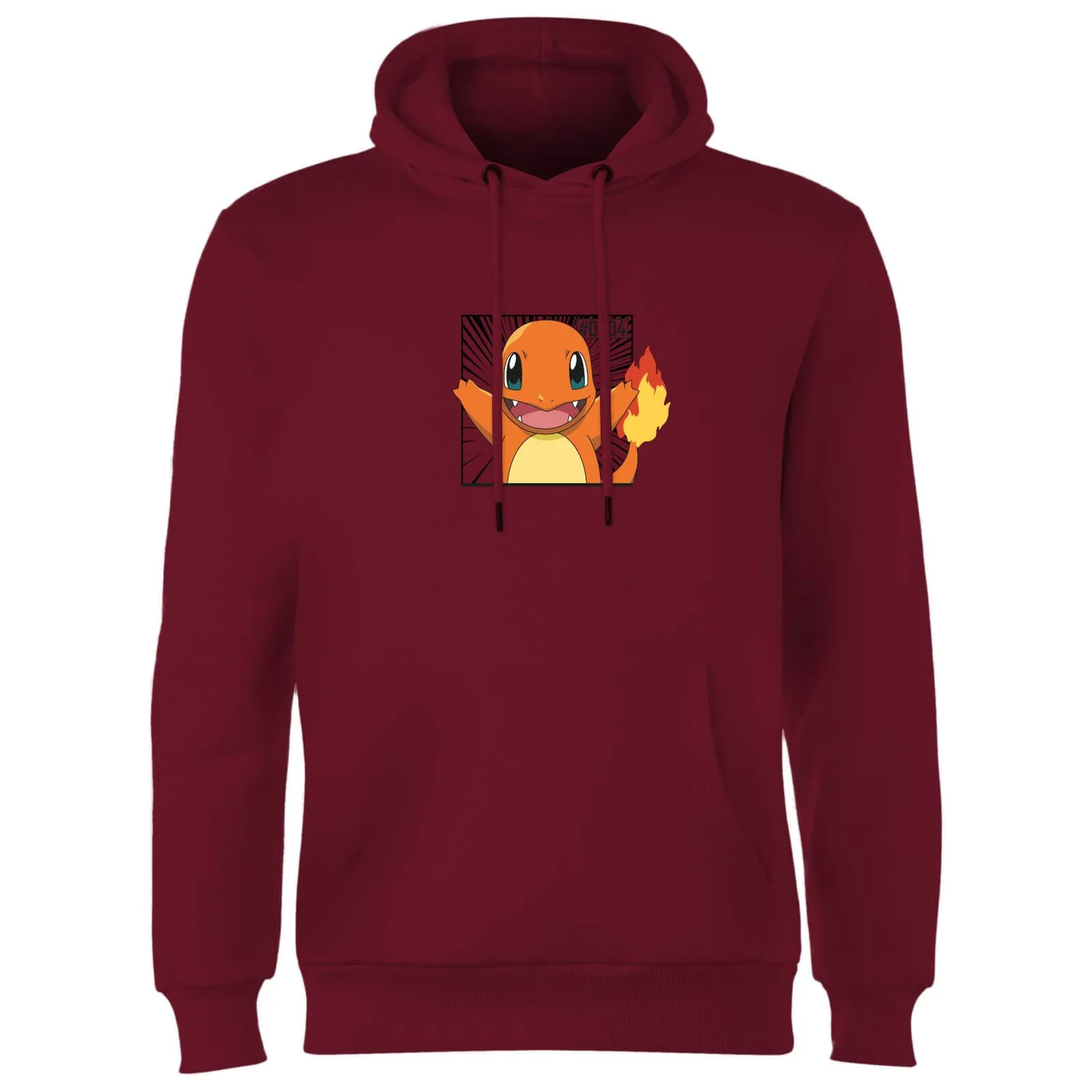 Pokémon Pokédex Glumanda #0004 Hoodie - Burgundy