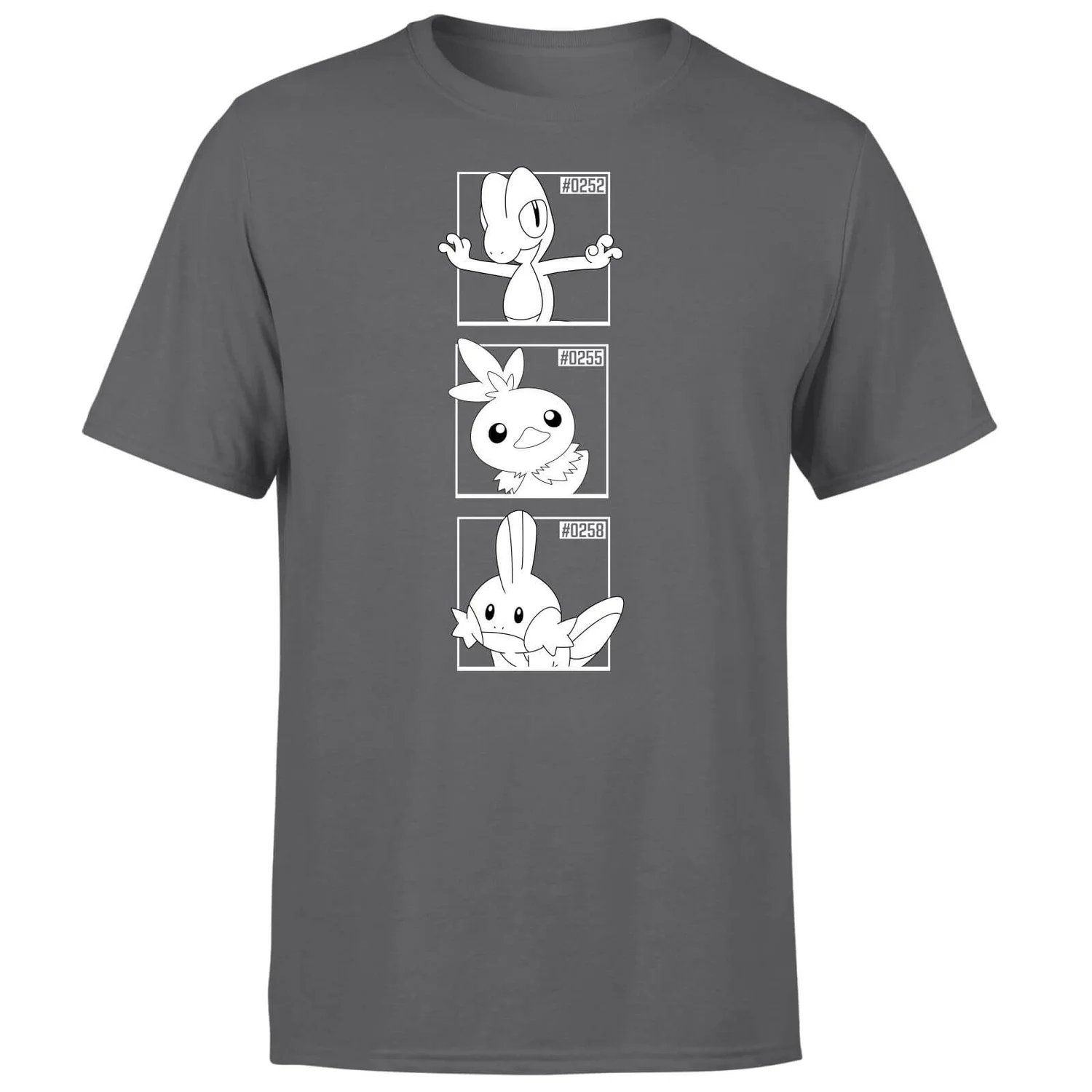 Pokemon Generation 3 Monochrome Starters Men's T-Shirt - Charcoal