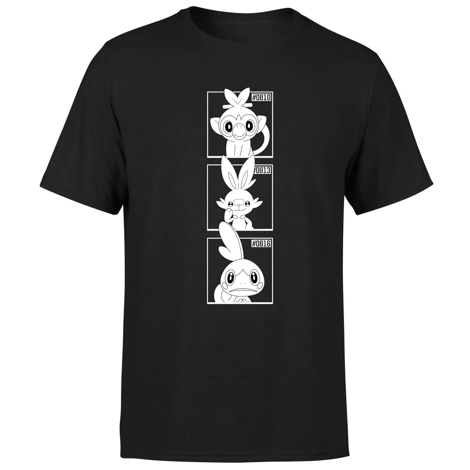 Pokemon Generation 8 Monochrome Starters Men's T-Shirt - Black