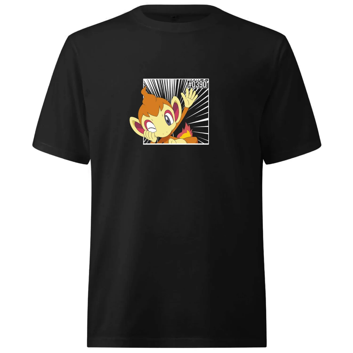 Pokemon Chimchar Oversized Heavyweight T-Shirt - Black