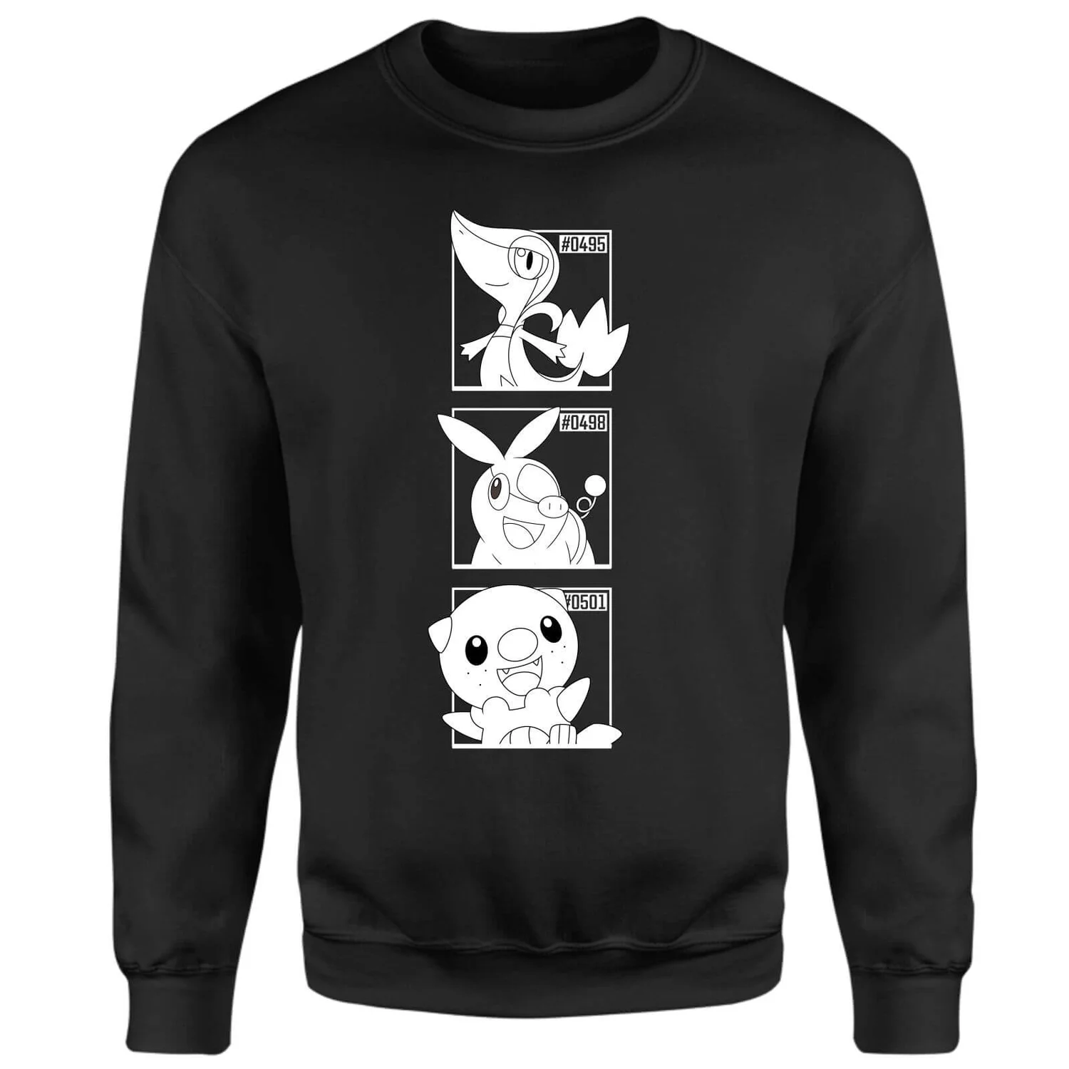 Pokemon Generation 5 Monochrome Starters Sweatshirt - Black