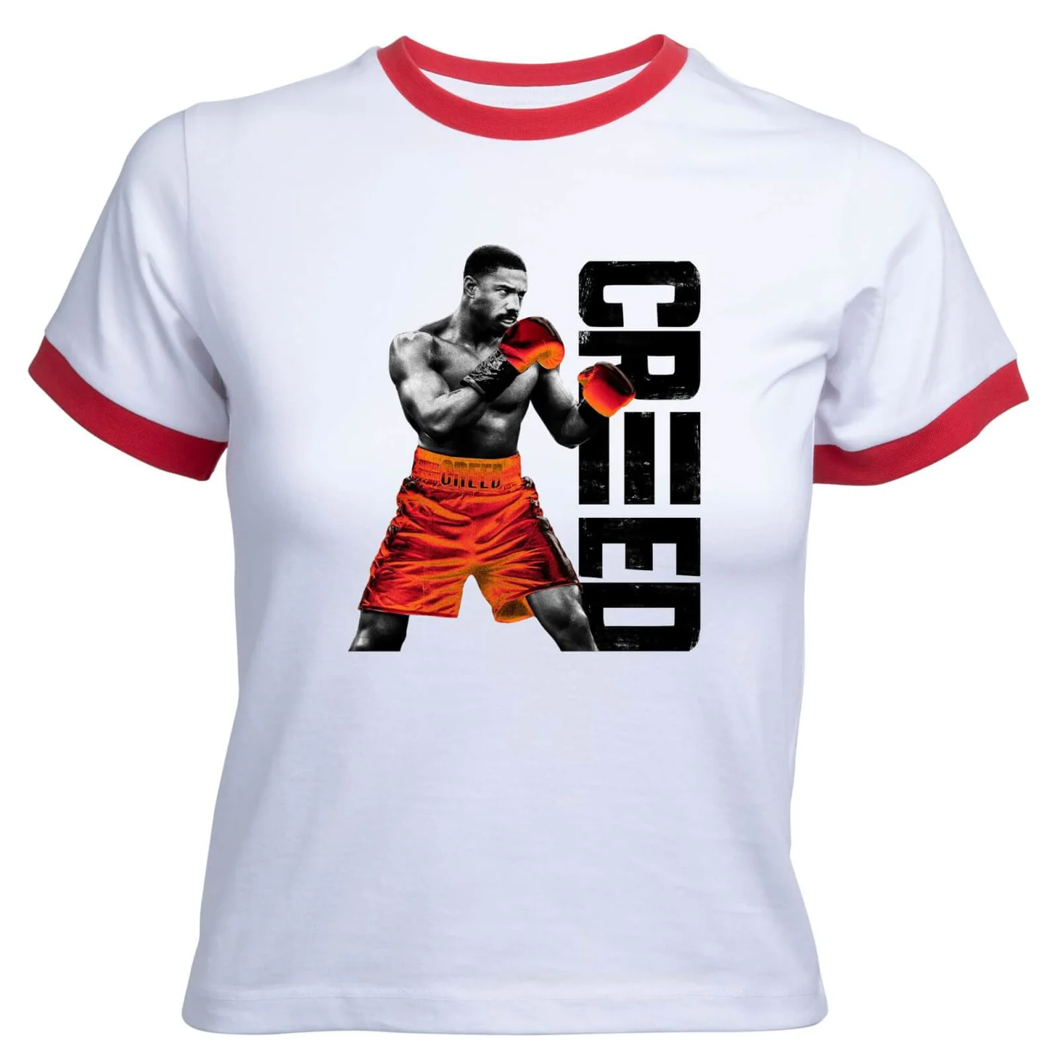 Creed CRIIID Women's Cropped Ringer T-Shirt - White Red