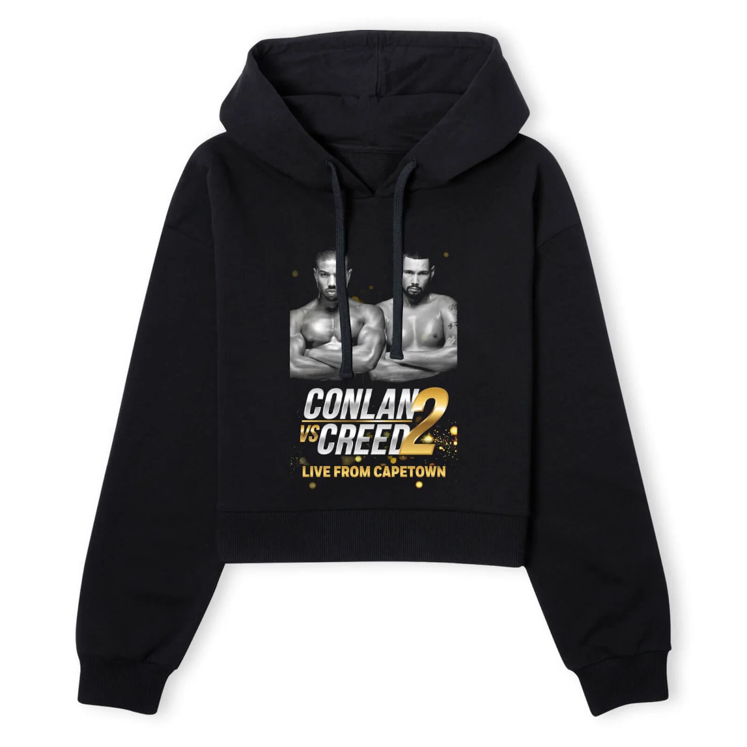 Creed Conlan Vs Creed 2 Poster Women's Cropped Hoodie - Black