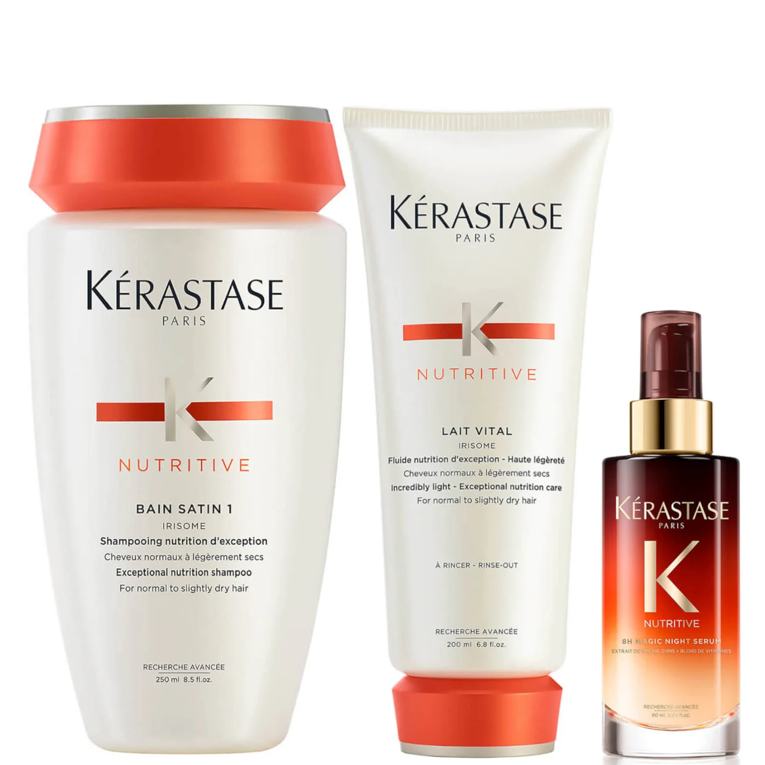 Kérastase Nutritive Shampoo, Conditioner and Serum Trio for Dry to Very Dry Hair