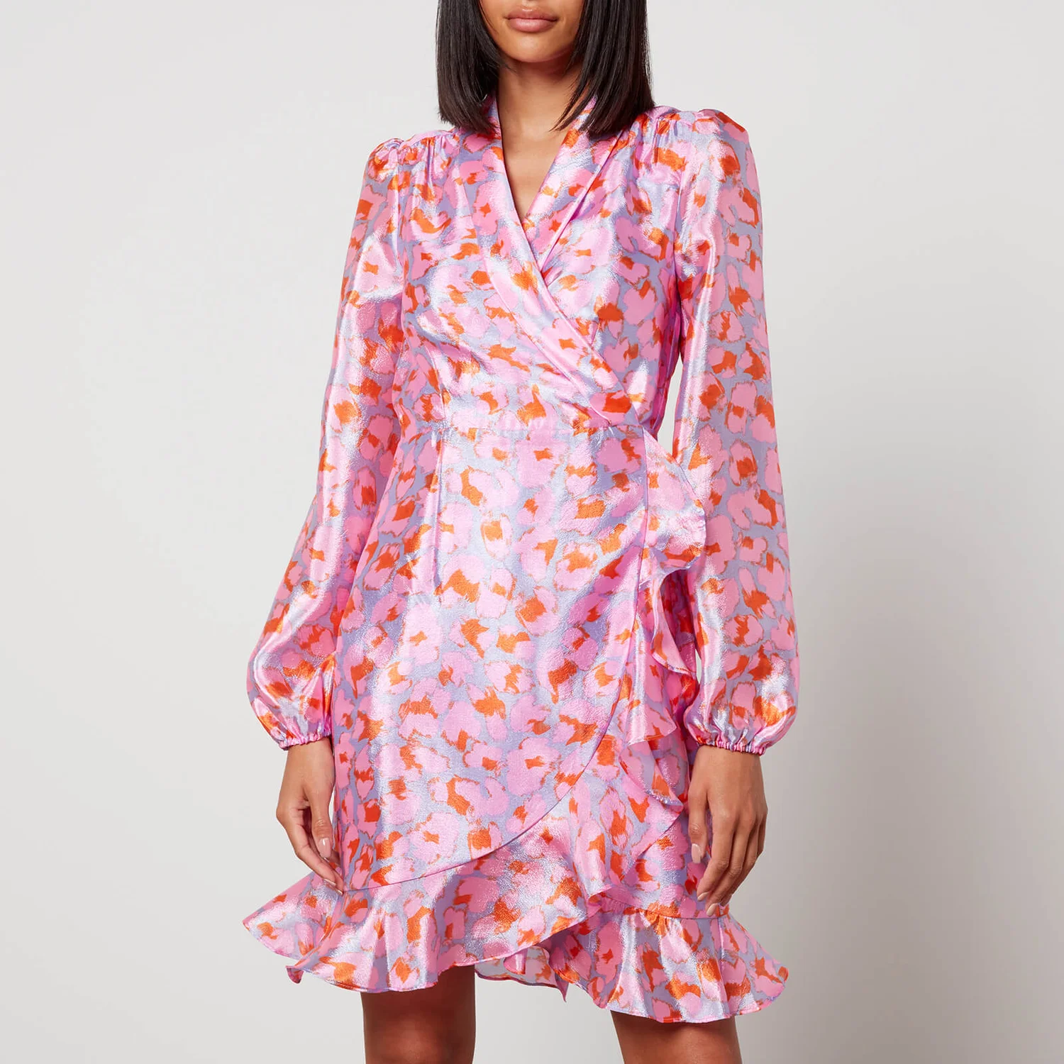 Cras Lindacras Printed Satin-Crepe Wrap Dress - EU 34/UK 8