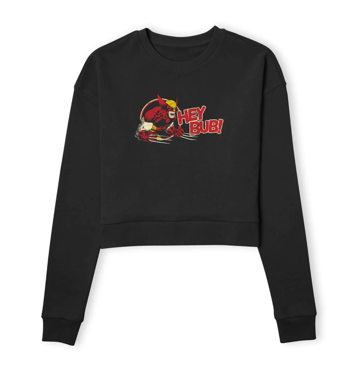 X-Men Hey Bub! Women's Cropped Sweatshirt - Black