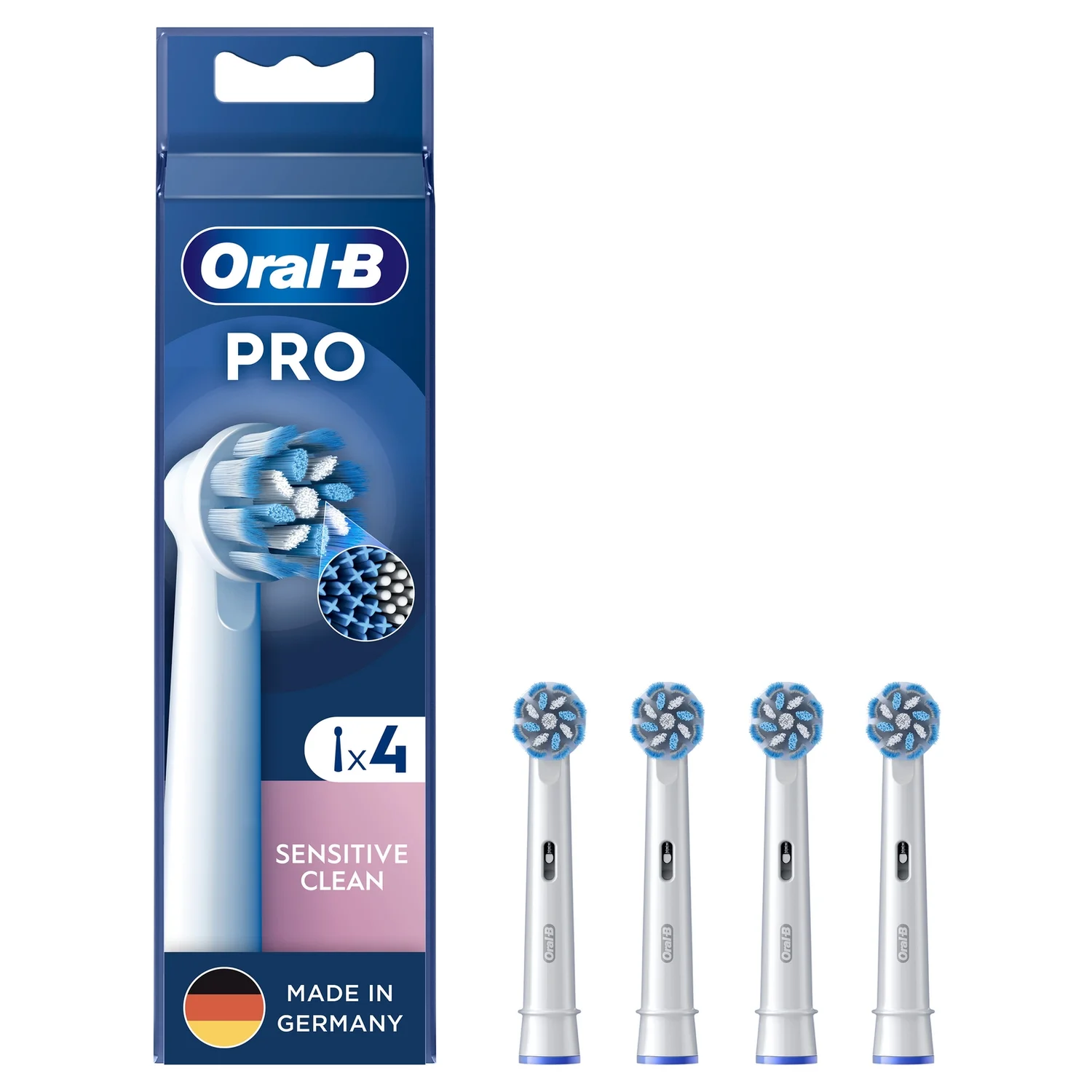 Oral-B Pro Sensitive Clean Aufsteckbürsten für elektrische Zahnbürste, X-förmige Borsten, 4 Stück
