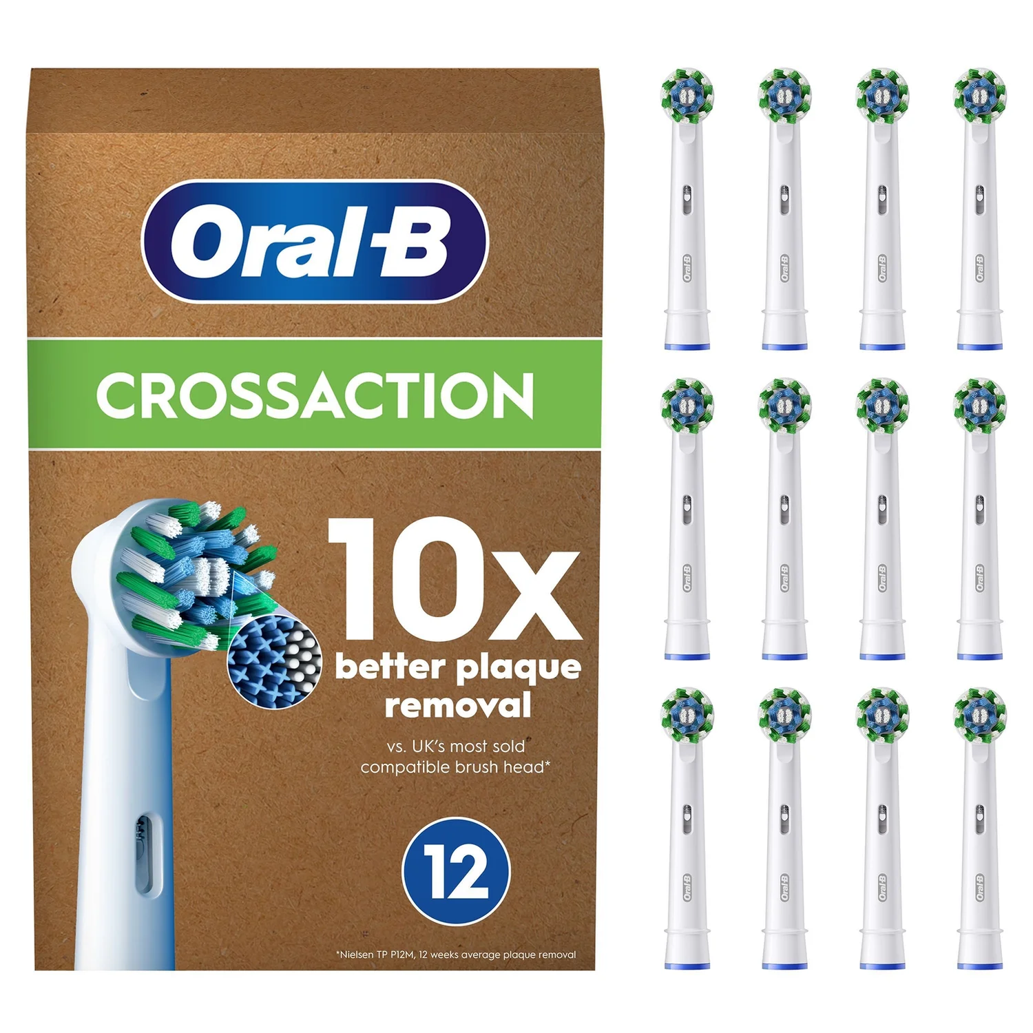 Oral B Cross Action Toothbrush Heads - 12 Pack