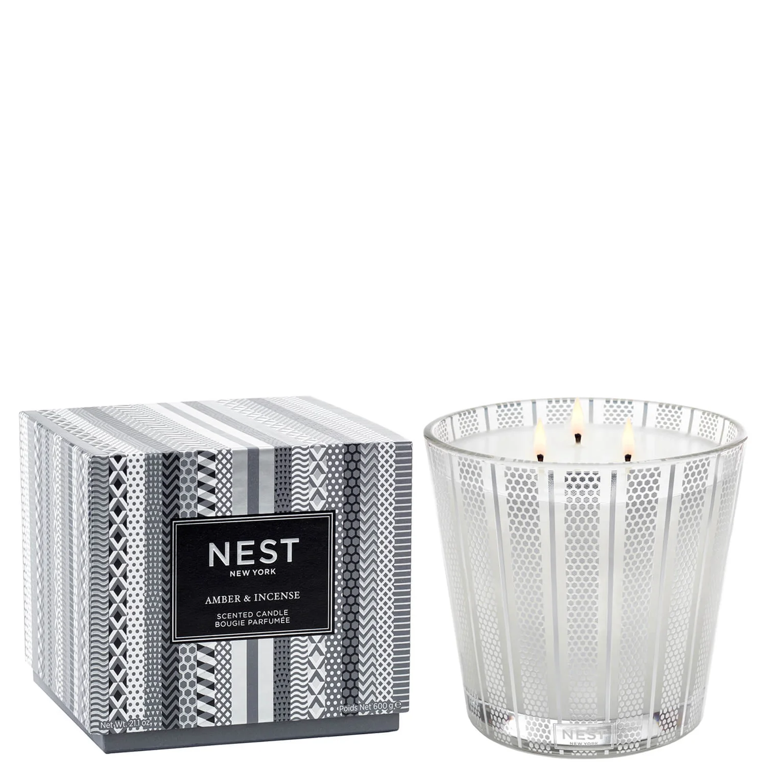 NEST New York Amber and Incense 3 Wick Candle 600g