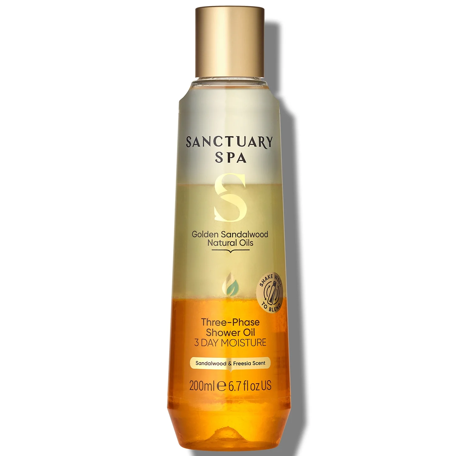 Sanctuary Spa Golden Sandalwood Three-Phase Shower Oil 200ml