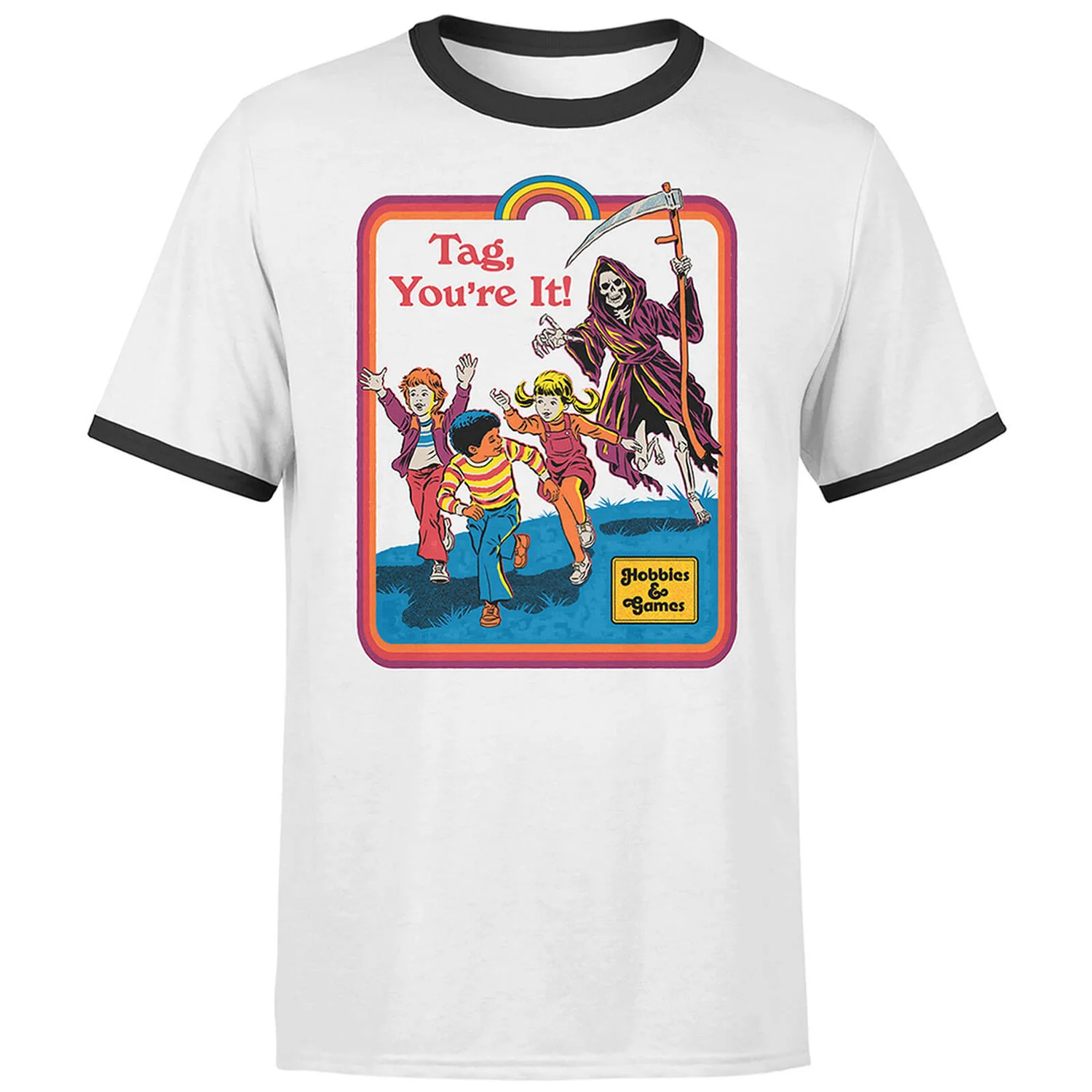 Steven Rhodes Tag You're It Unisex Ringer T-Shirt - White/Black