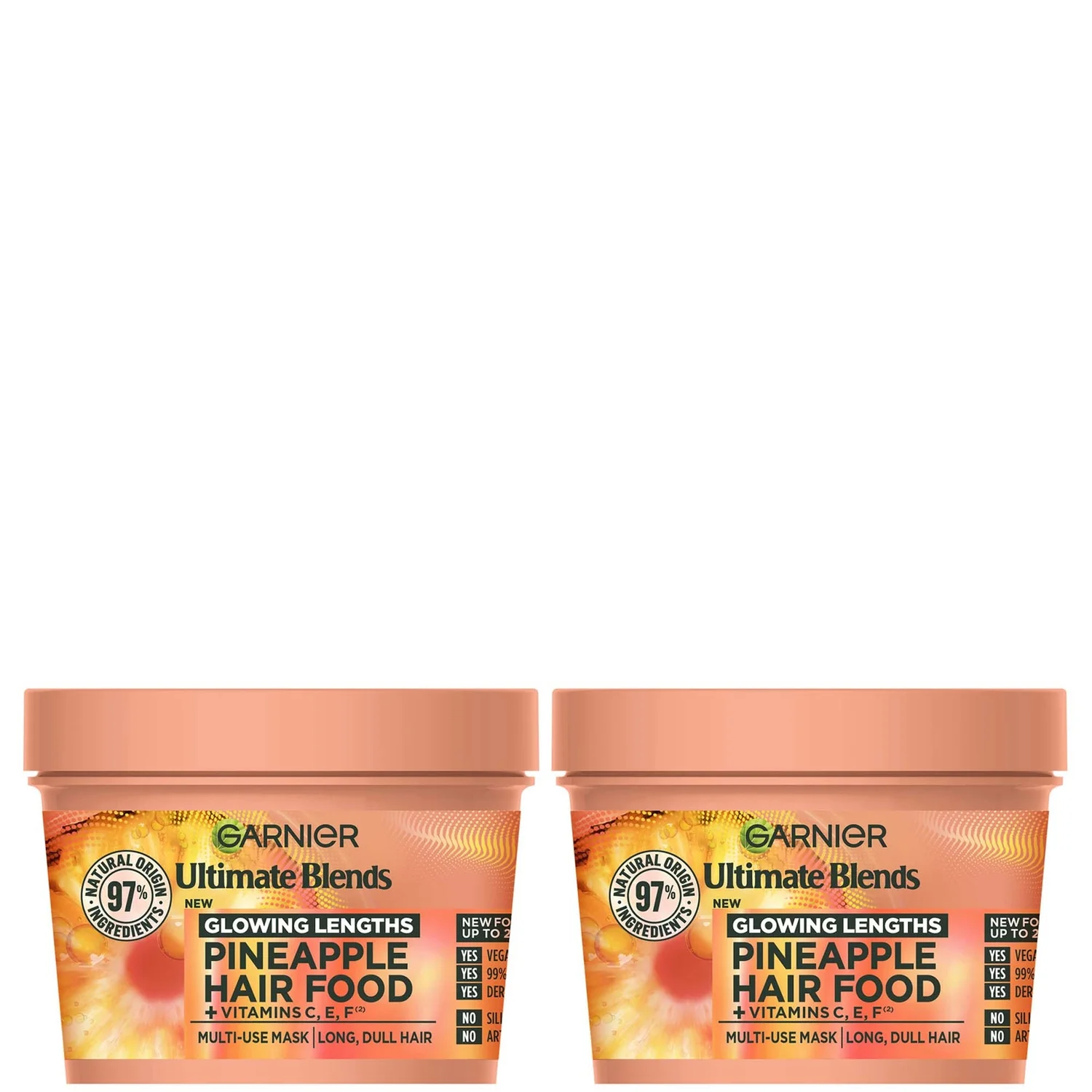 Garnier Ultimate Blends Pineapple 3-in-1 Glowing Hair Mask Duo