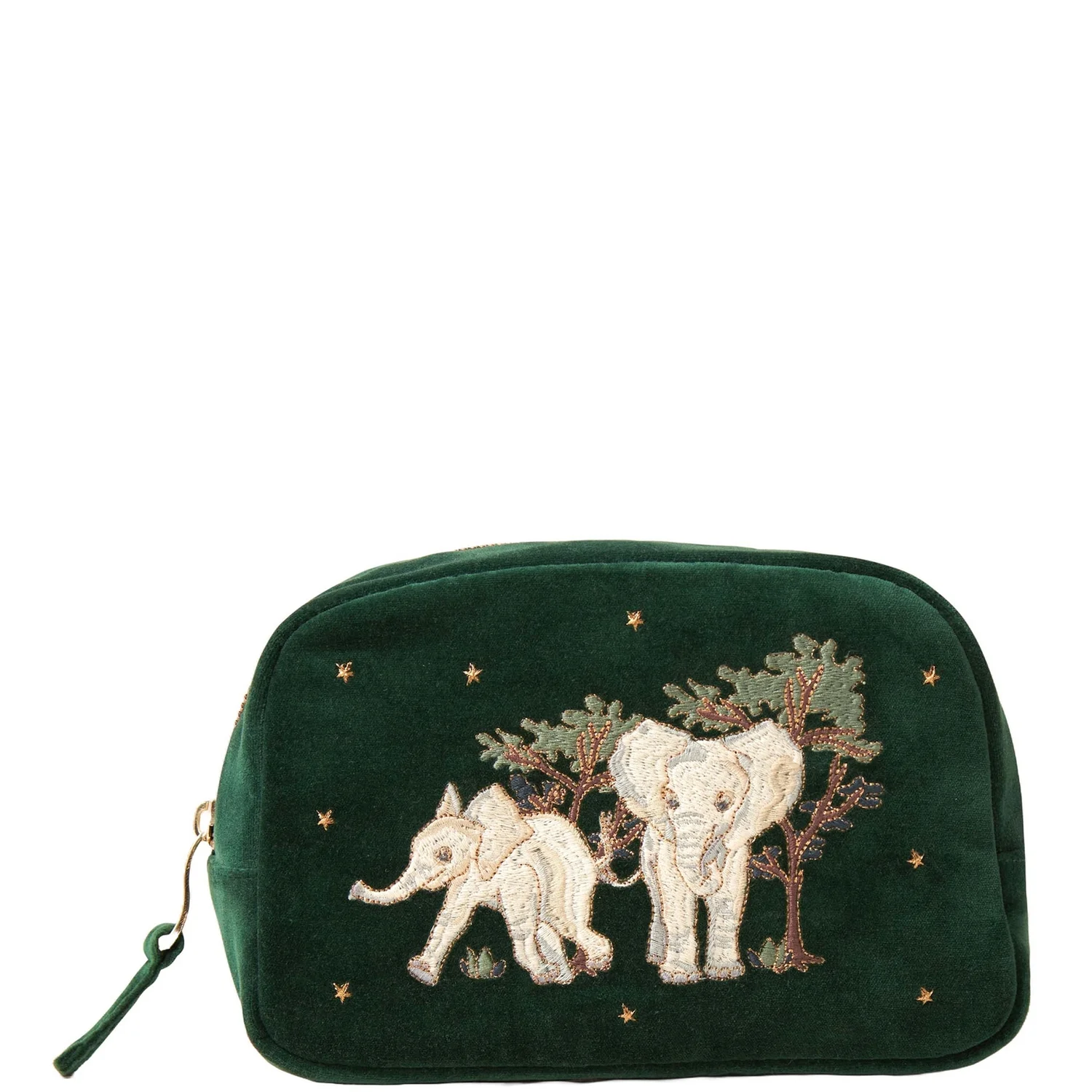 Elizabeth Scarlett Baby Elephant Conservation Forest Velvet Cosmetics Bag