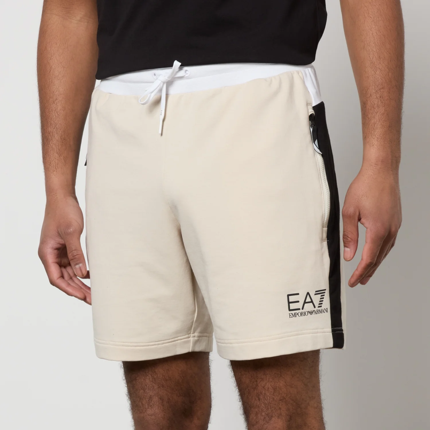 EA7 Summer Colour-Block Cotton-Blend Shorts - S