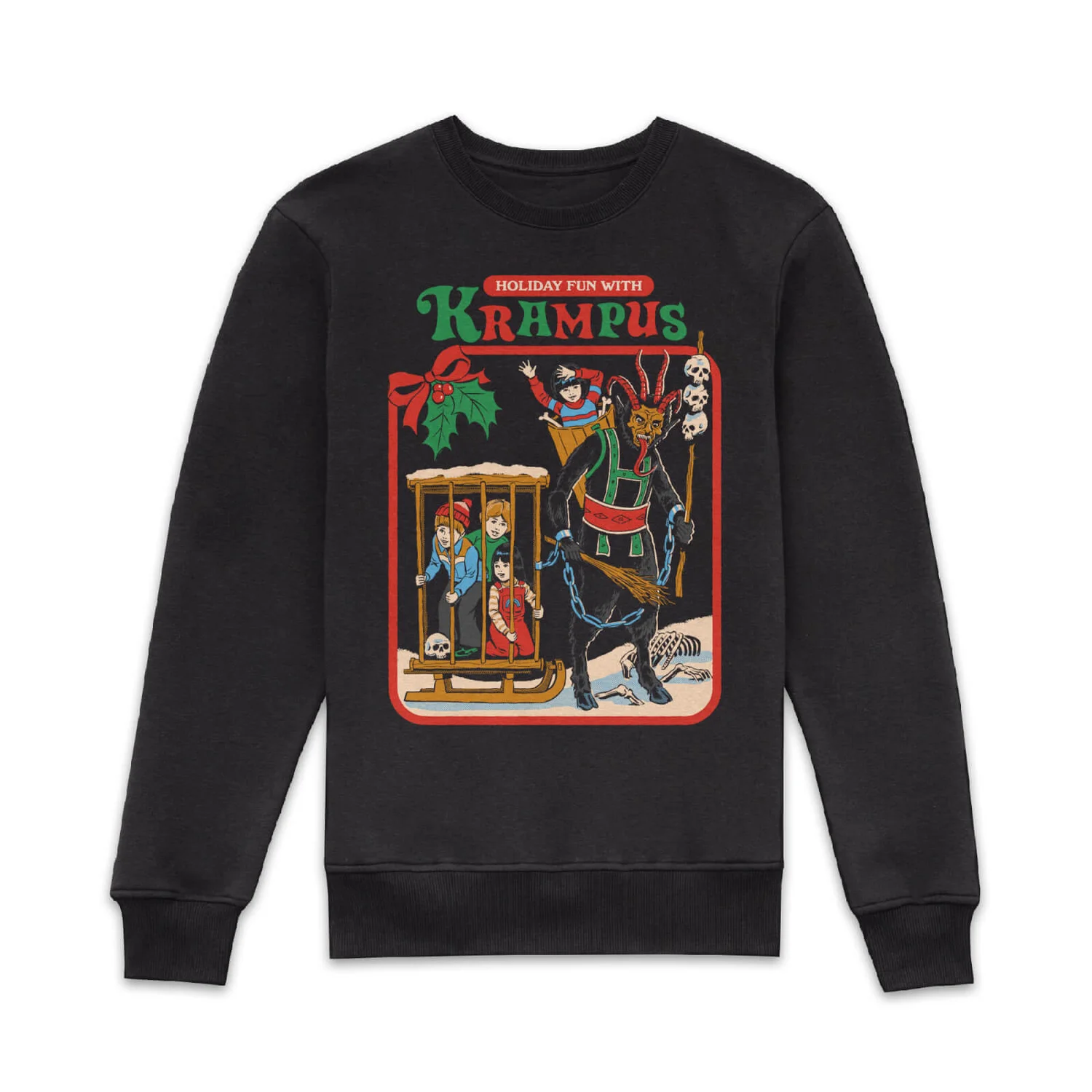 Steven Rhodes Holiday Fun With Krampus Sweatshirt - Black