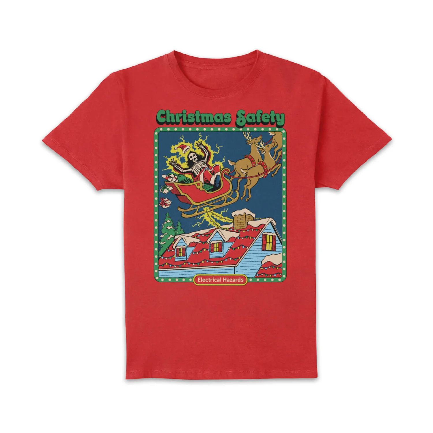 Steven Rhodes Christmas Safety Unisex T-Shirt - Red