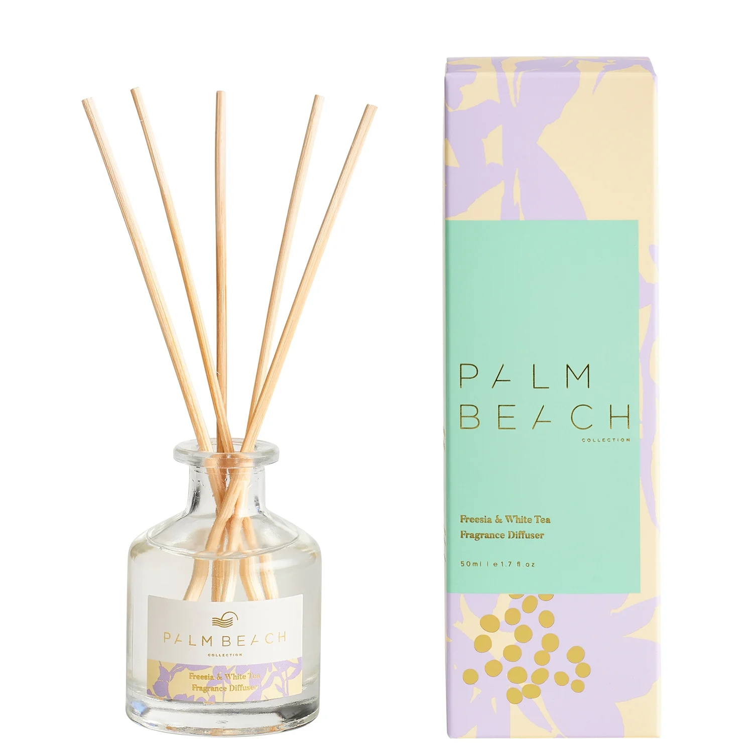 Palm Beach Collection Limited Edition Freesia and White Tea Mini Fragrance Diffuser 50ml