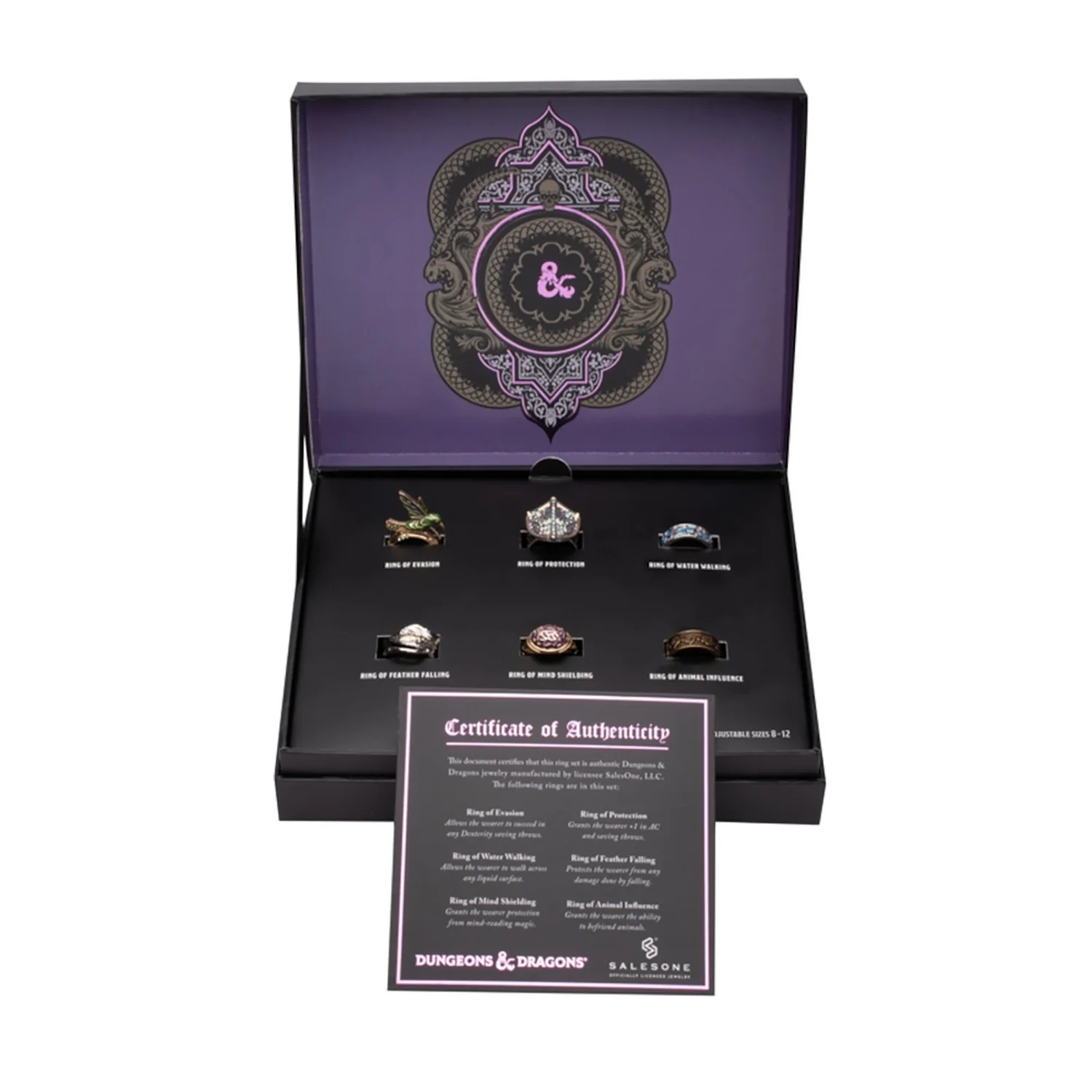 SalesOne Dungeons & Dragons Spells Adjustable Ring Set Replica