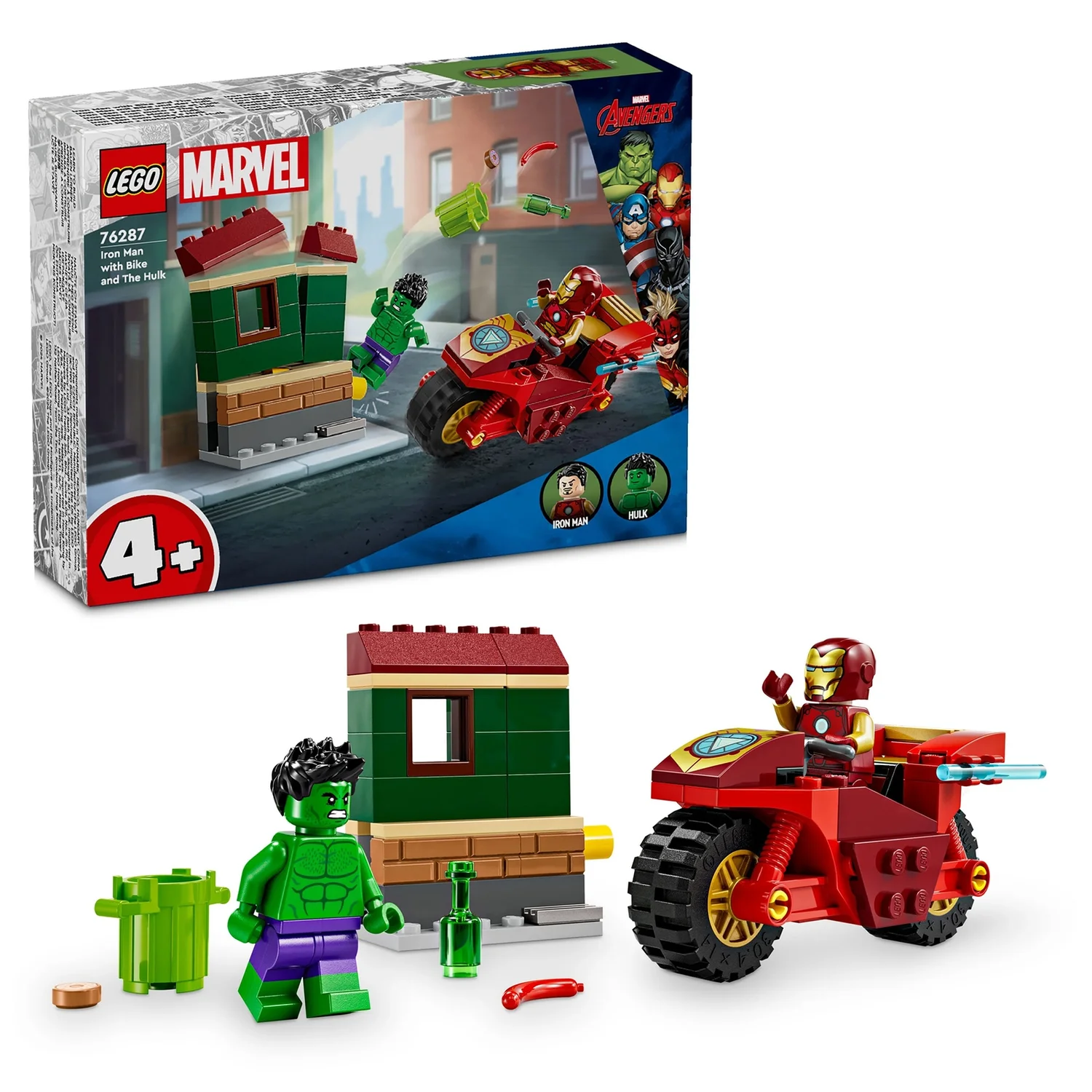 LEGO Marvel Iron Man with Bike and The Hulk Set 76287