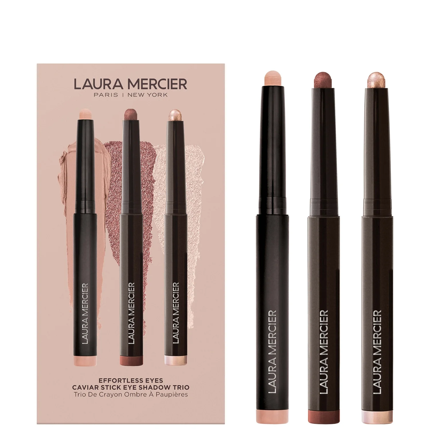 Laura Mercier Effortless Eyes Caviar Stick Eye Shadow Trio - Rosegold, Burnished Bronze, Dune