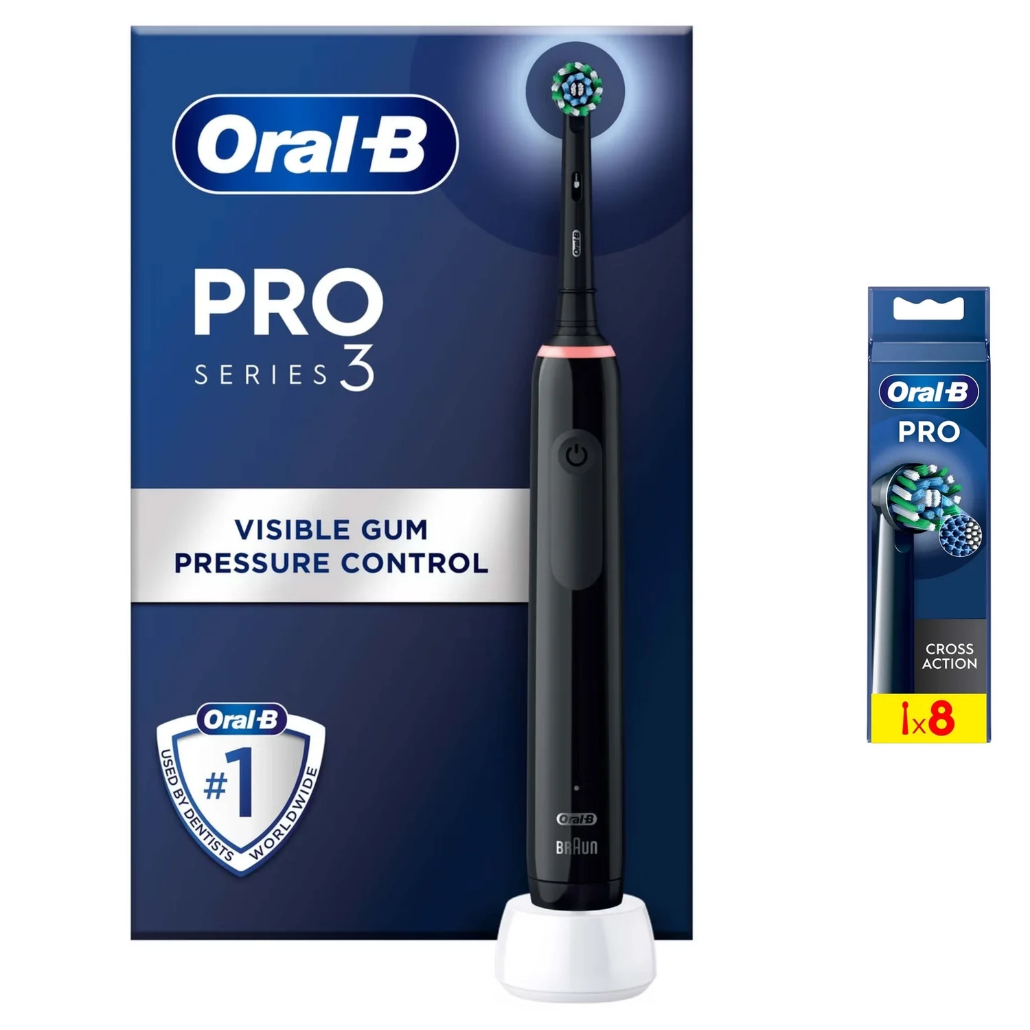 Pro 3 3000 Cross Action Black Electric Toothbrush