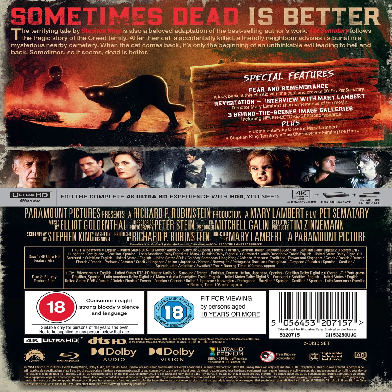 Pet Sematary (1989) 4K Ultra HD 35th Anniversary Collector's Edition