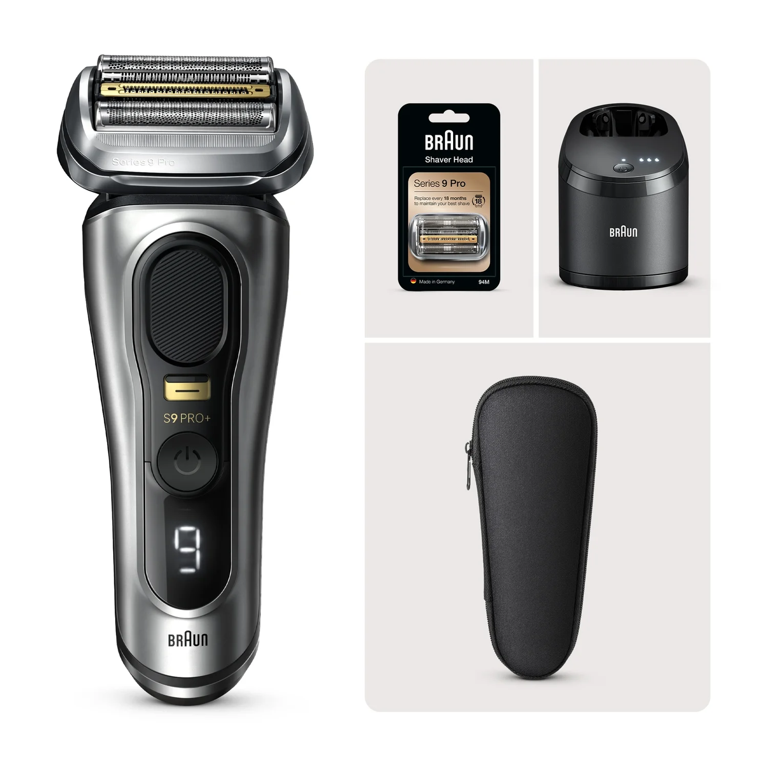 Braun Bundle: Electric Shaver 9 PRO+ 9467cc & Head Replacement 9 94M
