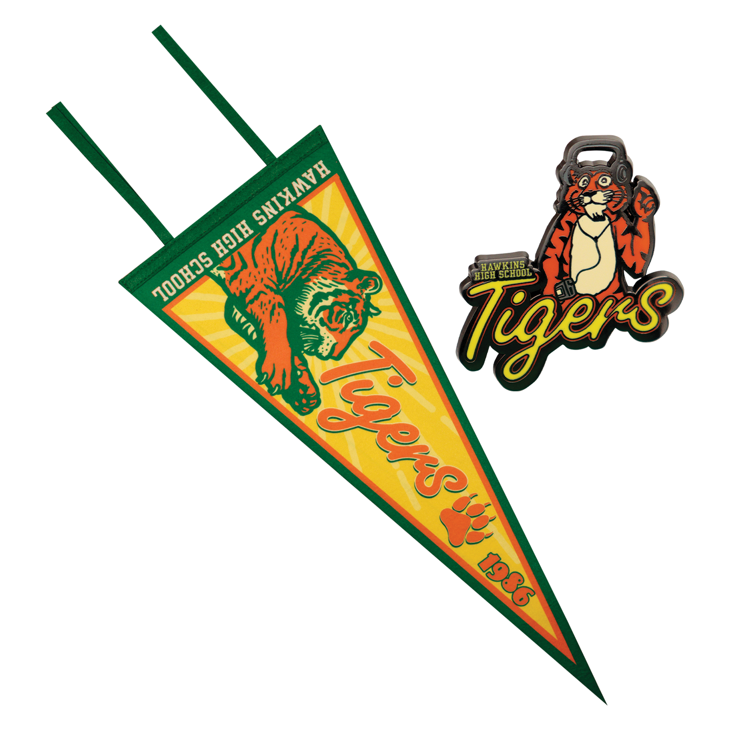 Stranger Things Pennant and Pin Badge Set