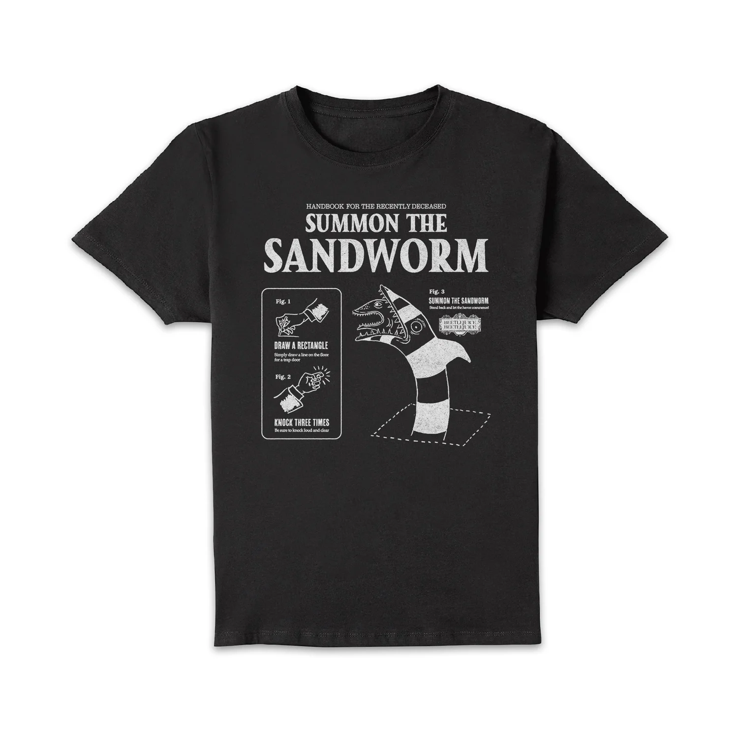 Beetlejuice Sandworm Instructional Unisex T-Shirt - Black