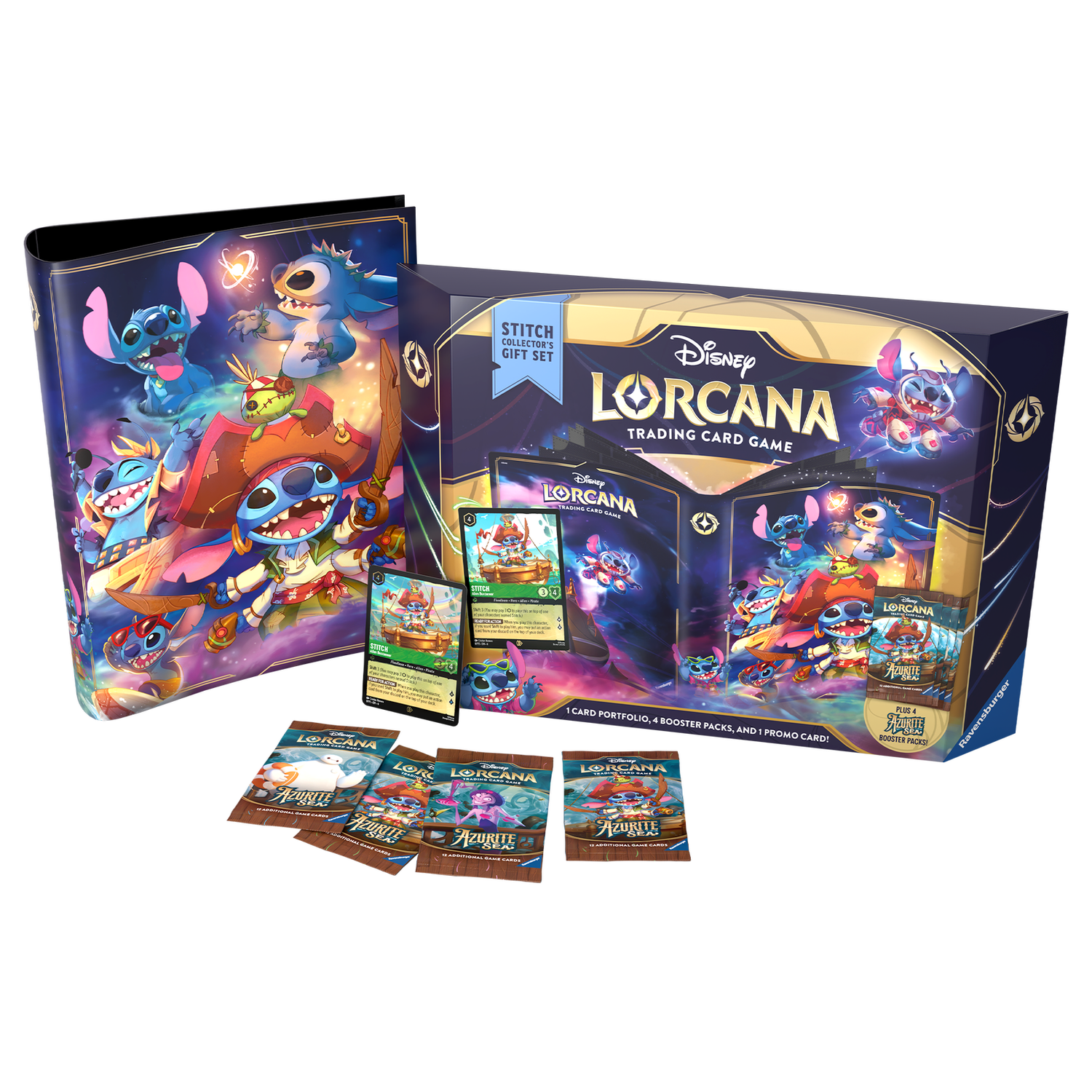 Disney Lorcana Trading Card Game Azurite Sea Stitch Collectors Gift Set