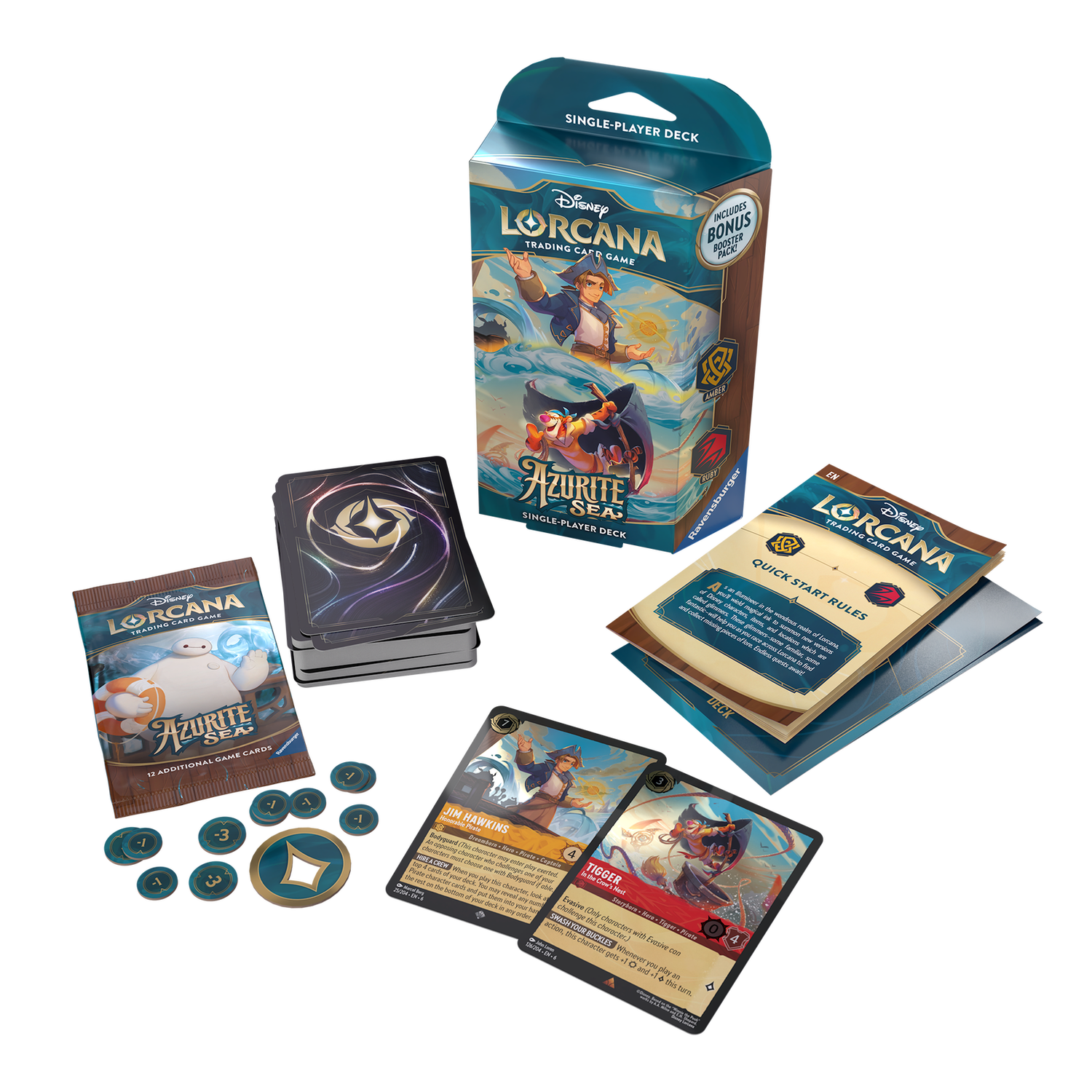 Disney Lorcana Trading Card Game Azurite Sea Amber & Ruby Starter Deck