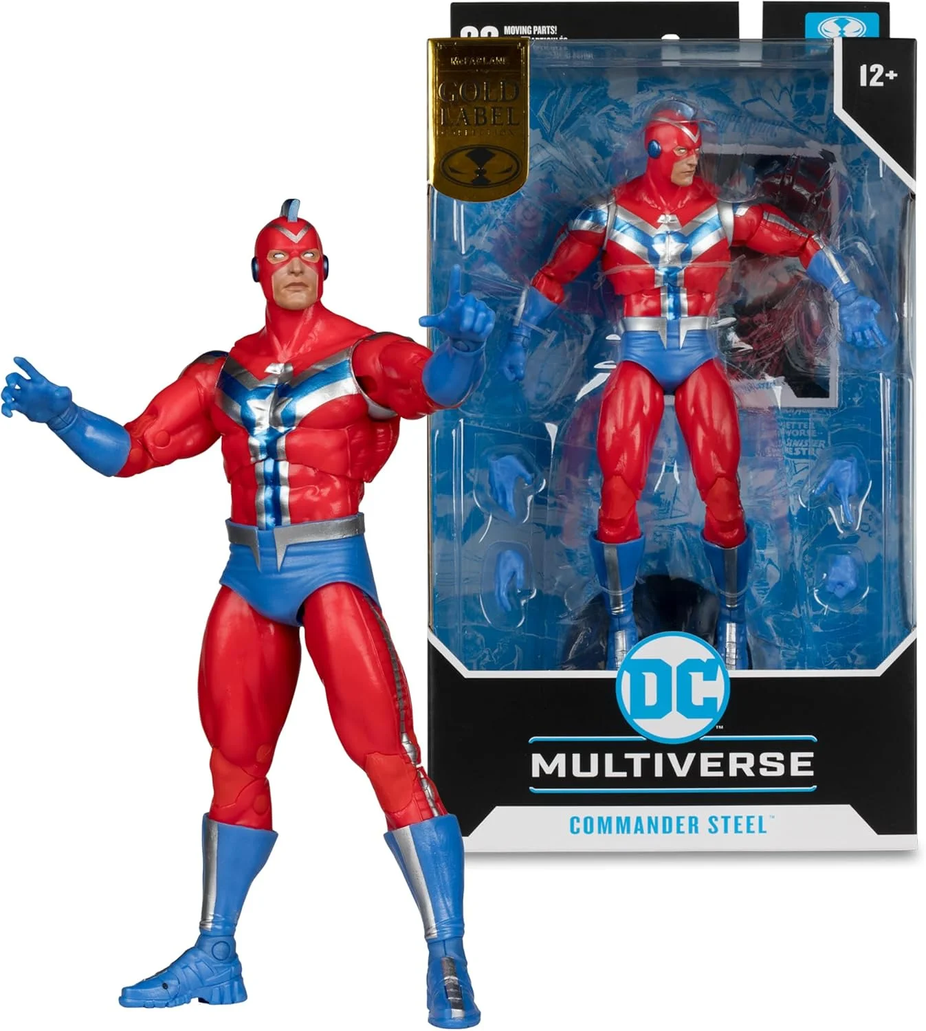 MCFARLANE DC MULTIVERSE 7in - COMMANDER STEEL (JSA)(GOLD LABEL)