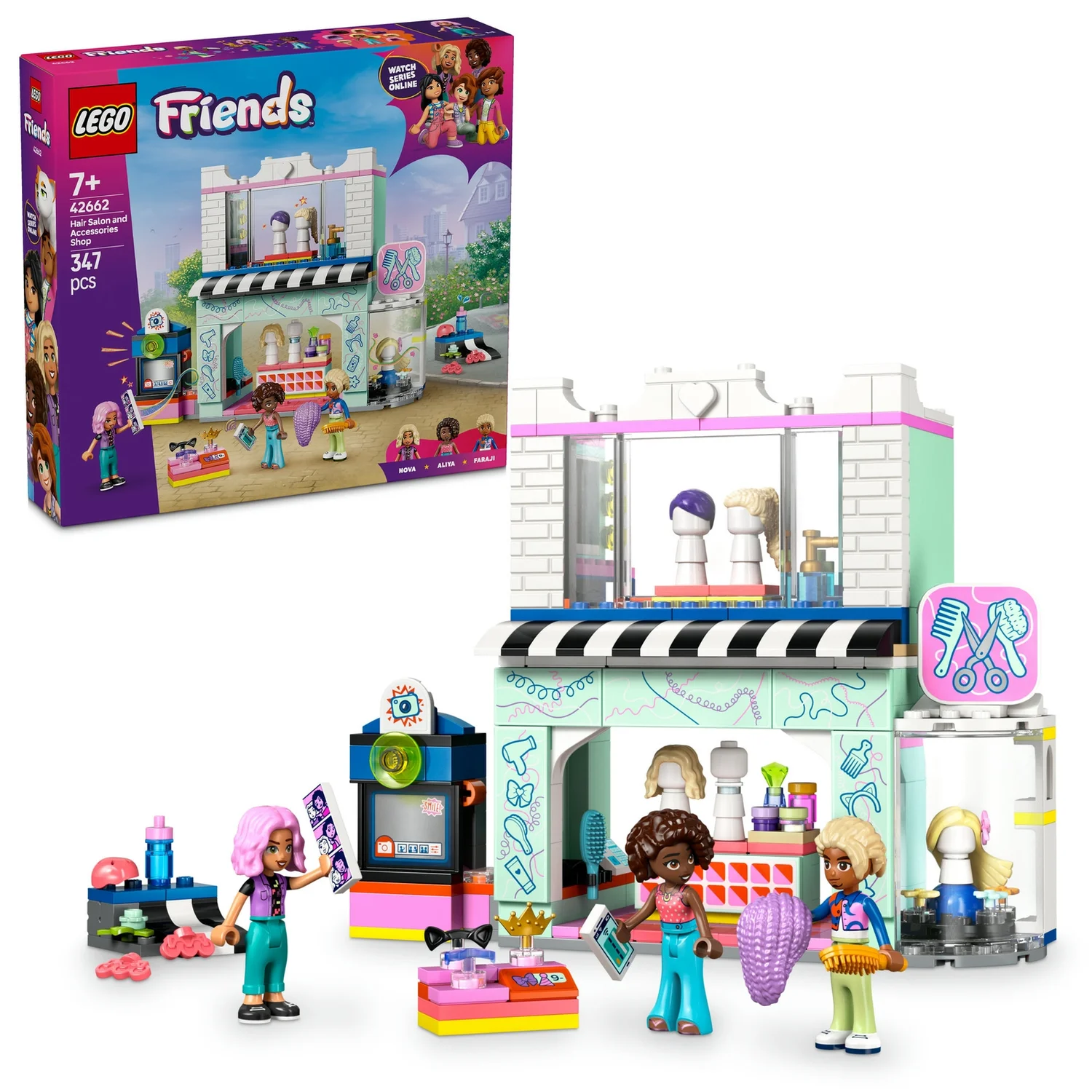 LEGO® Friends Hair Salon and Accessories Shop, Creative Pretend-Play Building Toy Set 42662