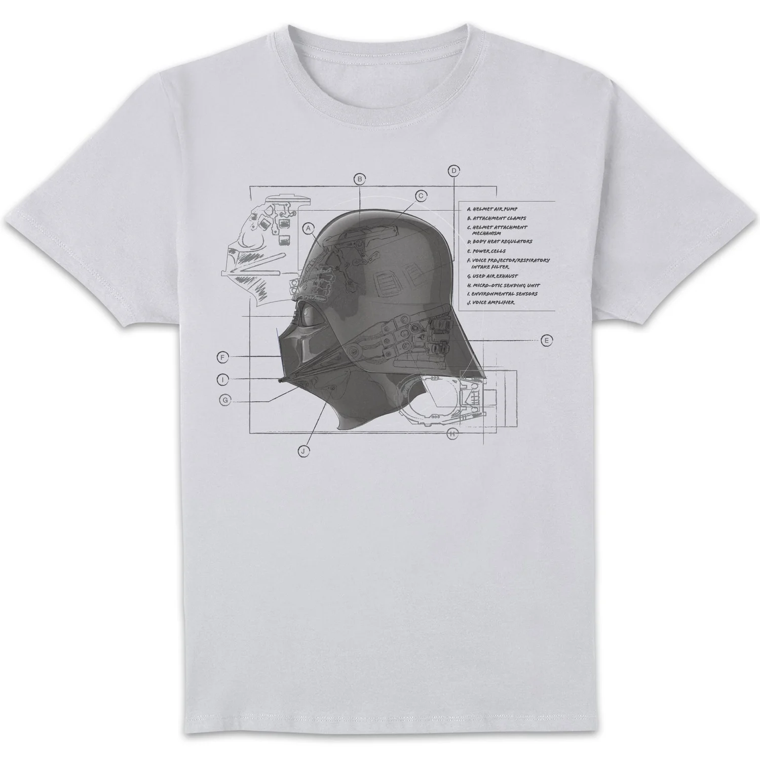 Star Wars Mask Diagram Unisex T-Shirt - White