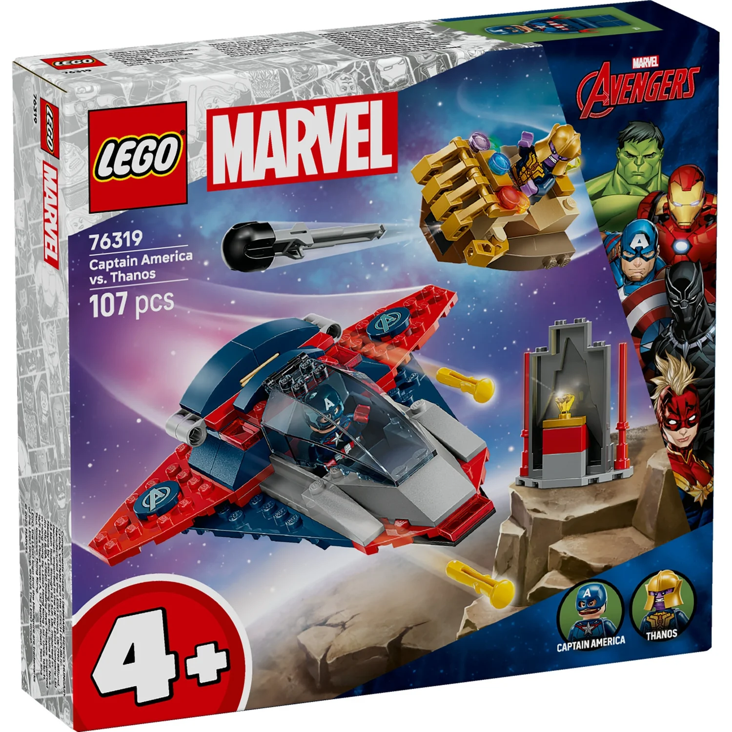 LEGO® ǀ Marvel Captain America vs. Thanos, Super Hero Building Toy with Minifigures 76319