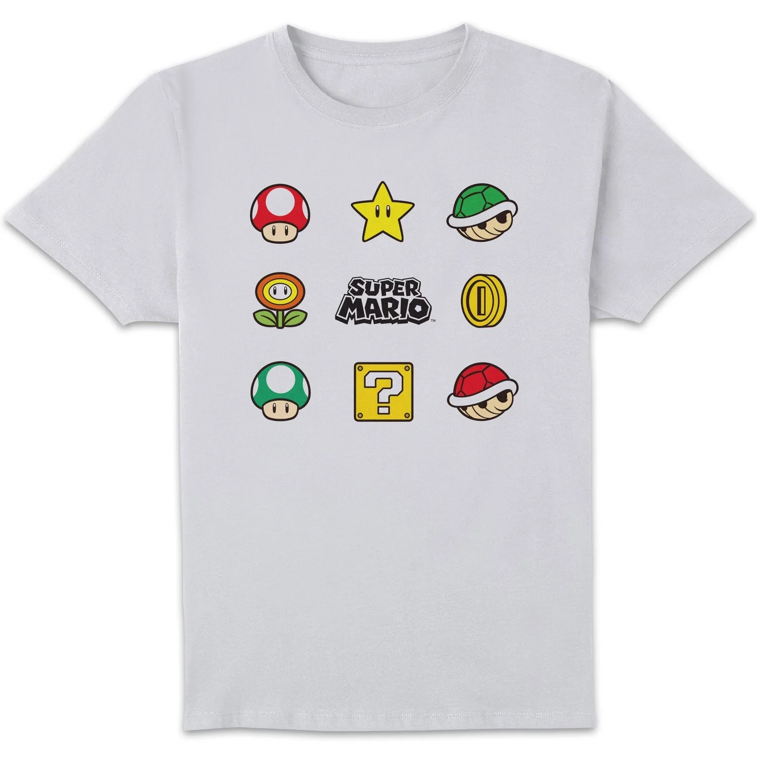 Nintendo Super Mario Items Unisex T-Shirt - White