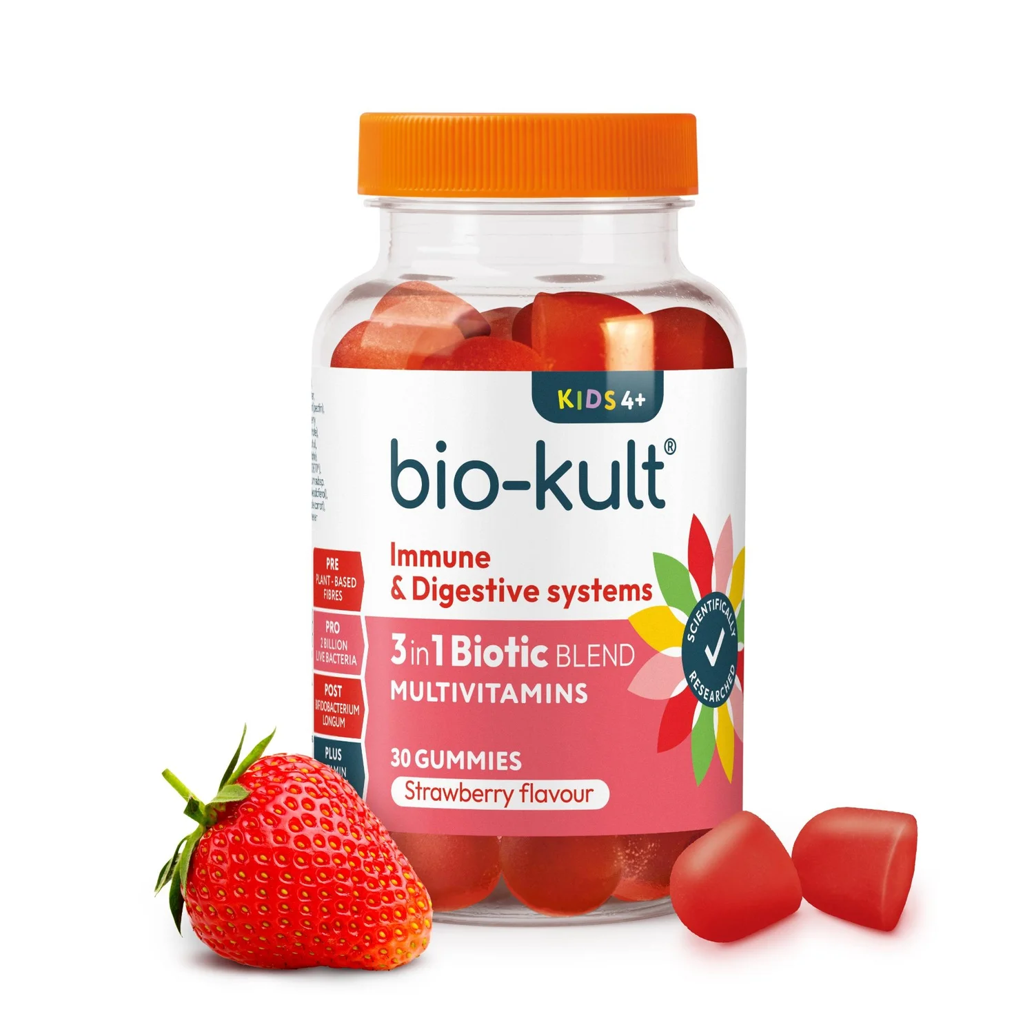 Bio-Kult 3-in-1 Biotic Blend Gummies for Kids, Strawberry Flavour