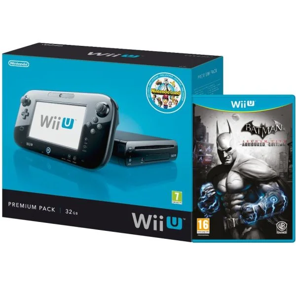 Wii U Console: 32GB Nintendo Land Premium Bundle - Black (Includes Batman: Arkham City Armored Edition)