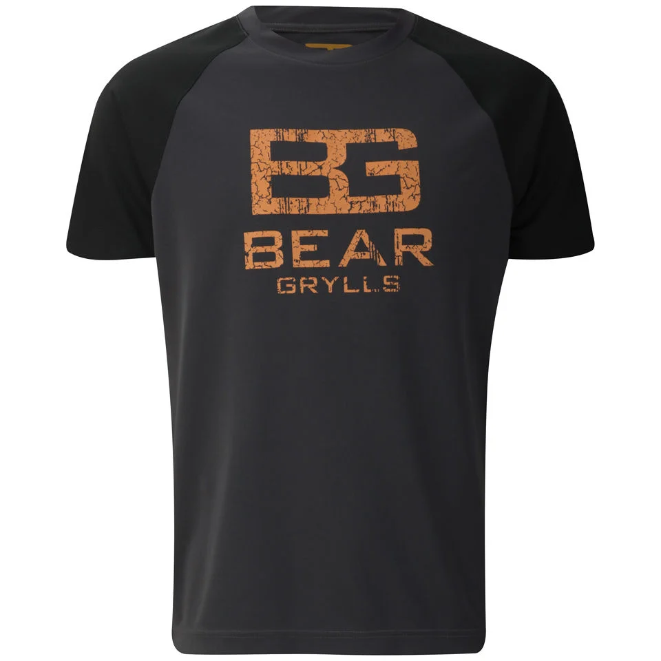 Craghoppers Men's Bear Grylls Technical T-Shirt (Large Logo) - Black Pepper