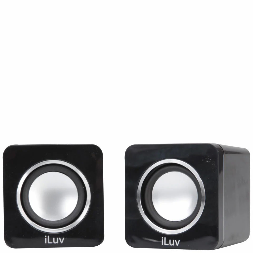 iLuv USB Stereo Speakers for PC and Laptop - Black