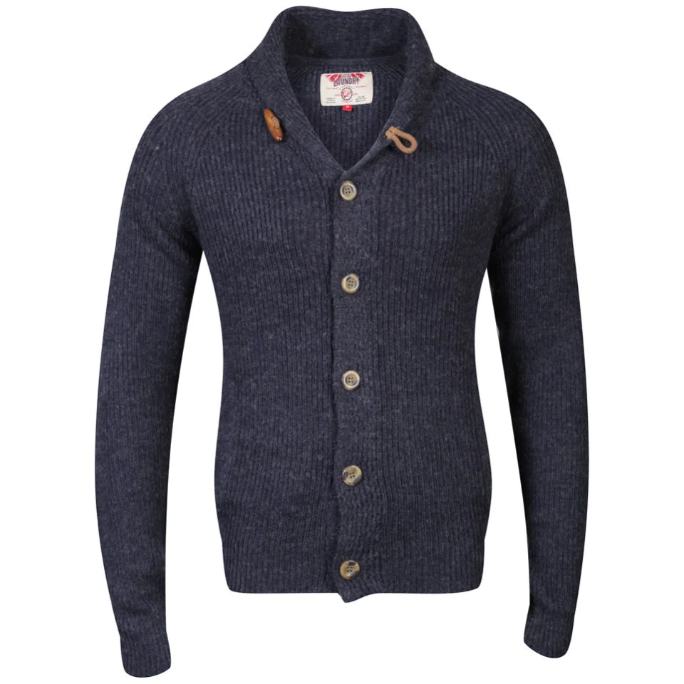 Tokyo Laundry Men's Road Knitted Cardigan - Dark Denim Marl
