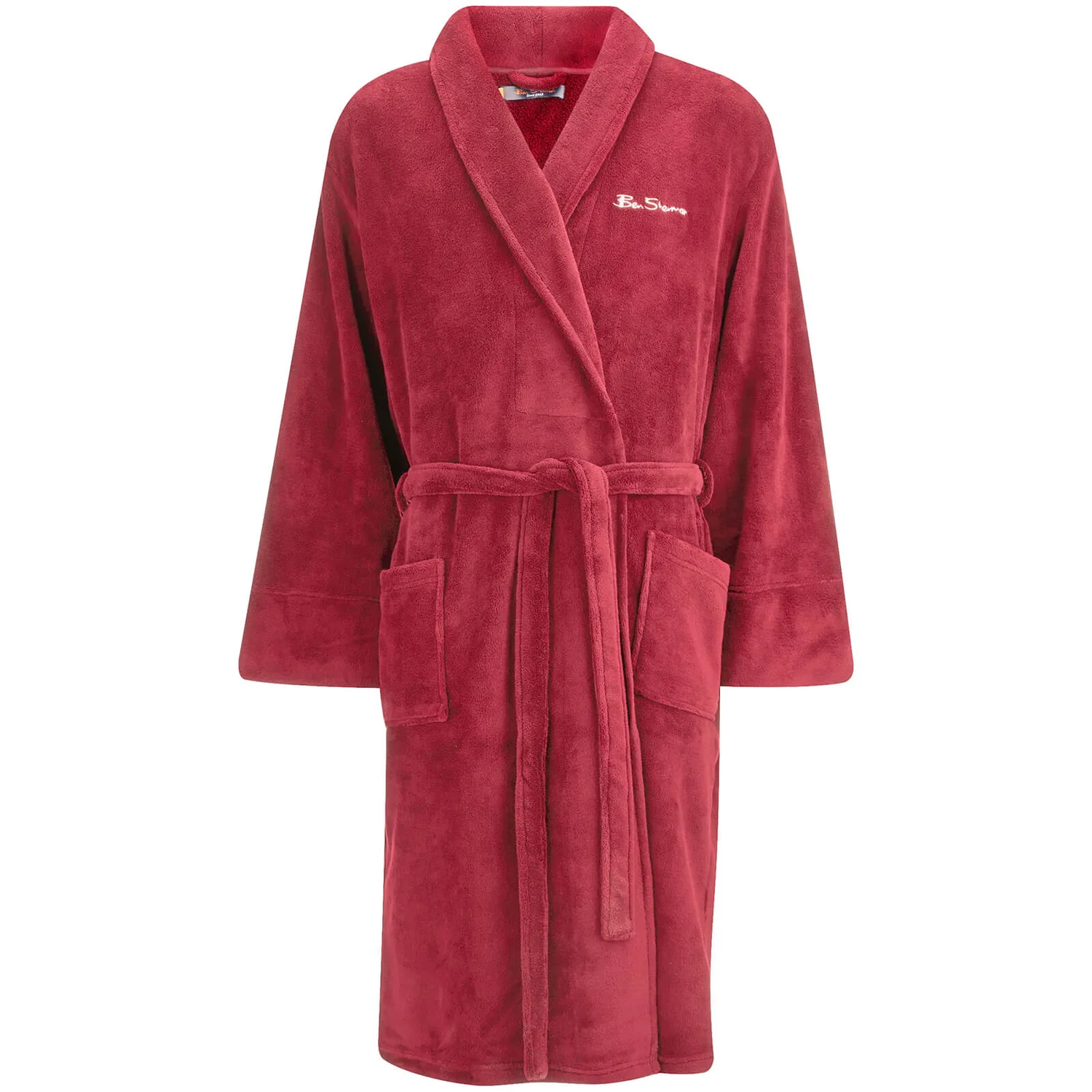 Ben Sherman Men's Fleece Robe - Burgundy